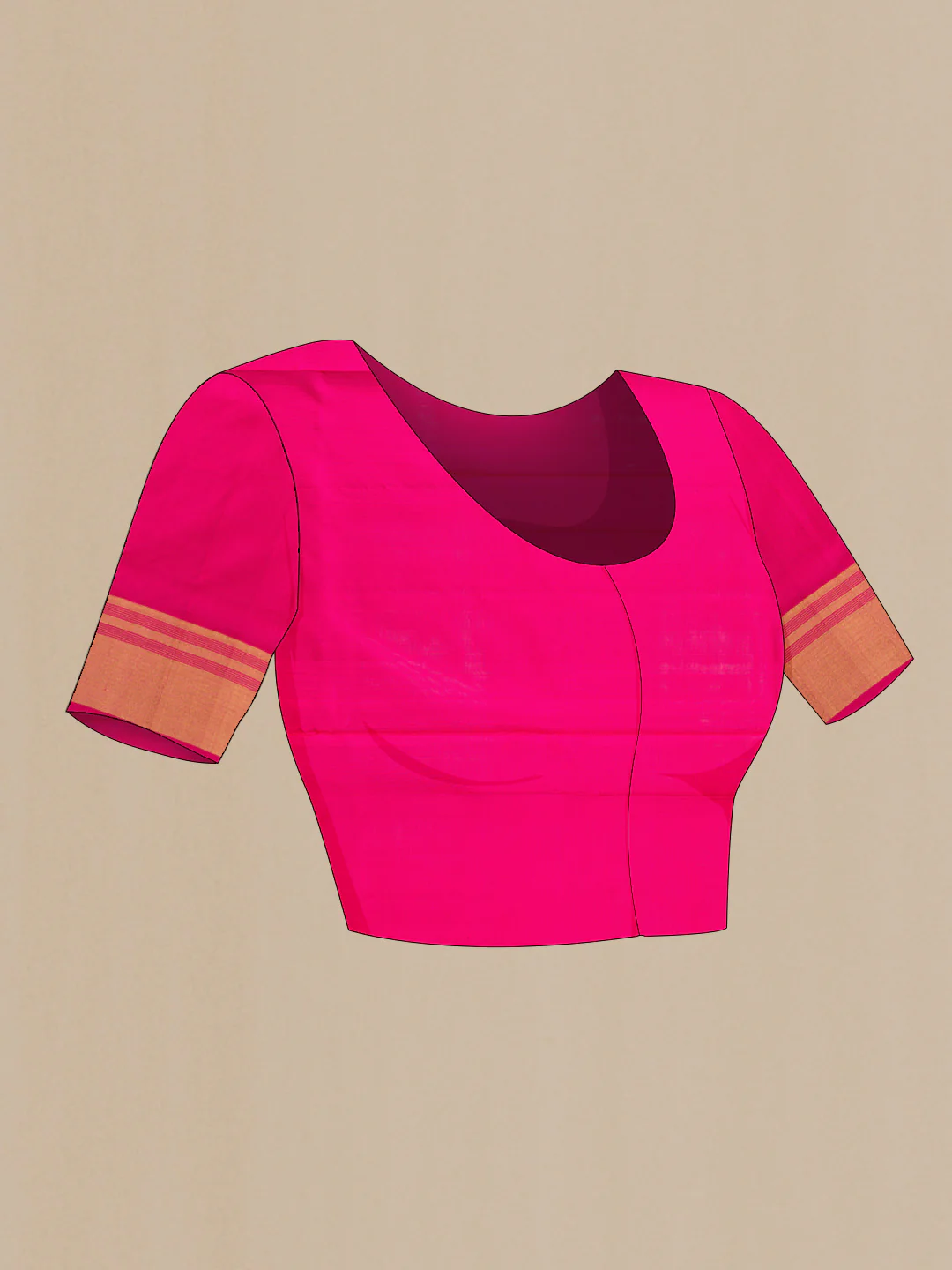 Pink Dual Tone Soft Silk Saree - Image 4
