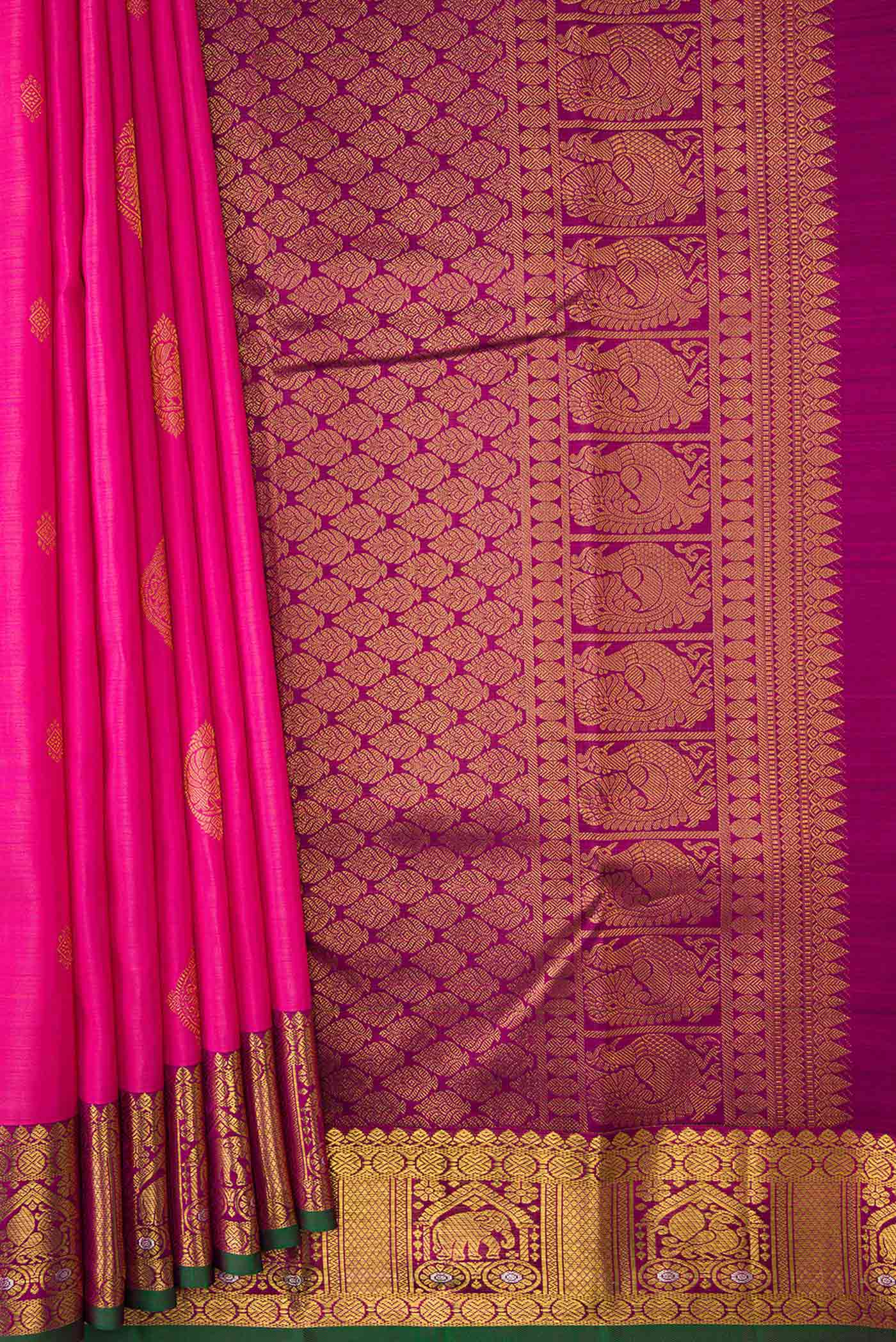 Pink Kanjivaram Silk Saree - Image 4