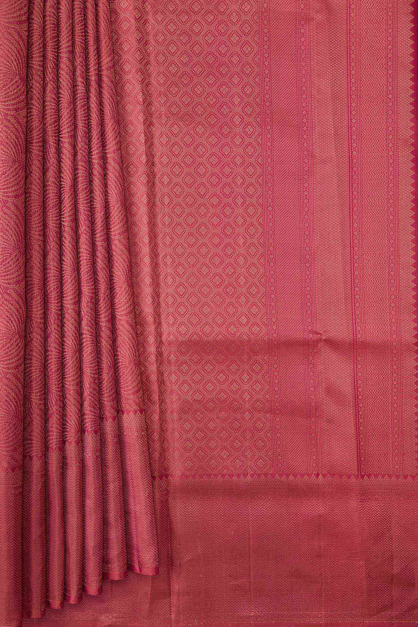 Pink Dual Tone Soft Silk Saree - Image 4