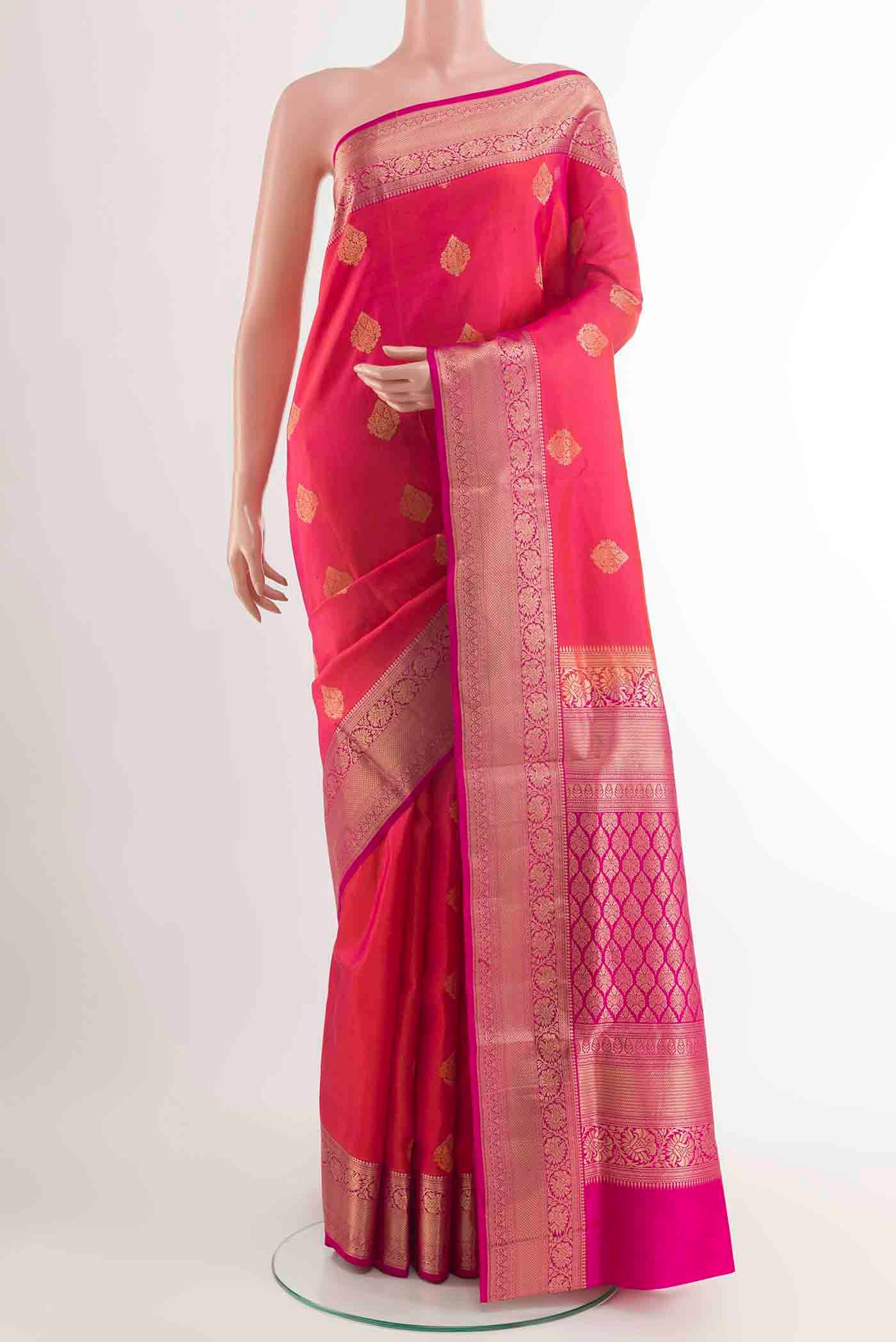 Pink Dual Tone Soft Silk Saree