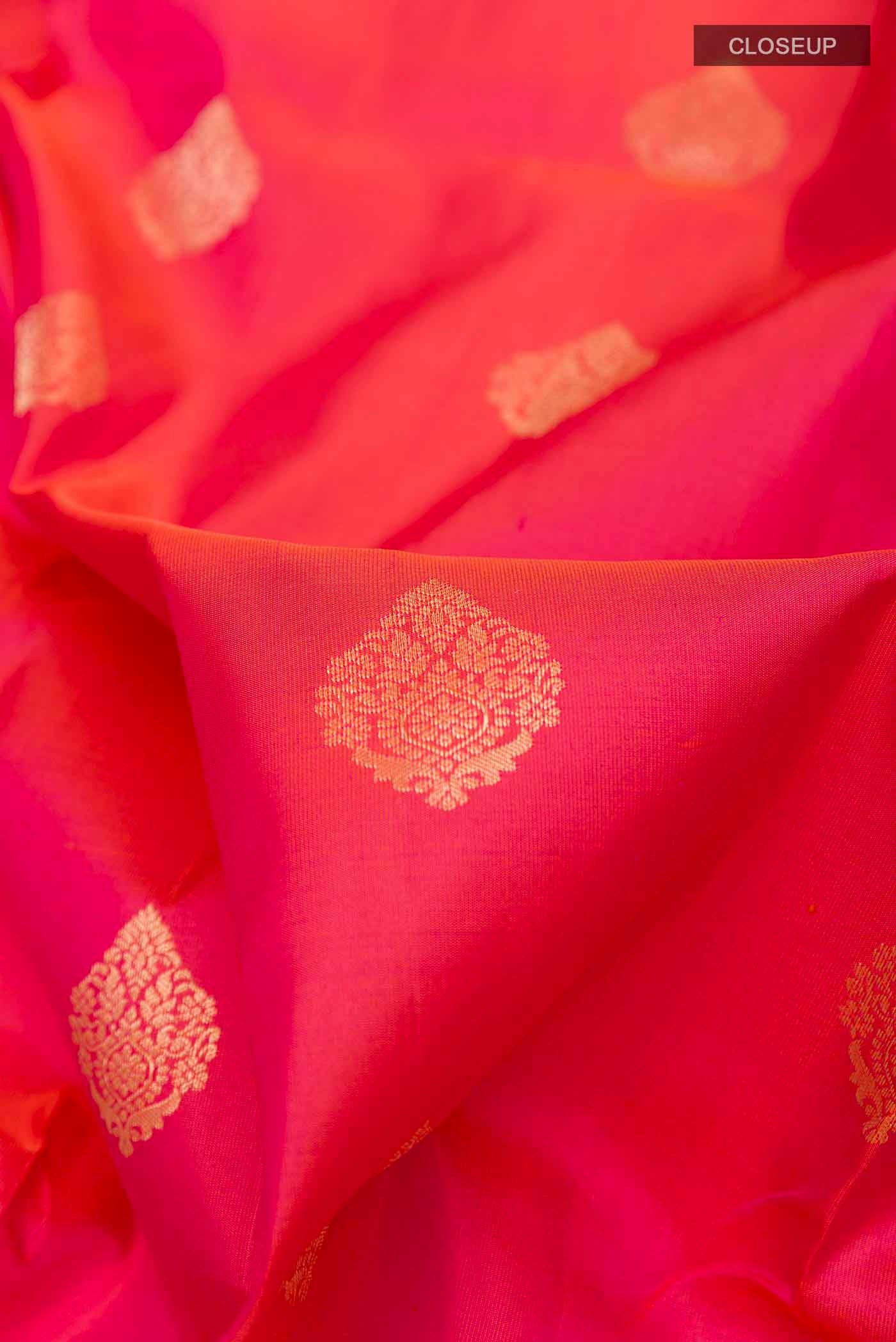 Pink Dual Tone Soft Silk Saree - Image 2