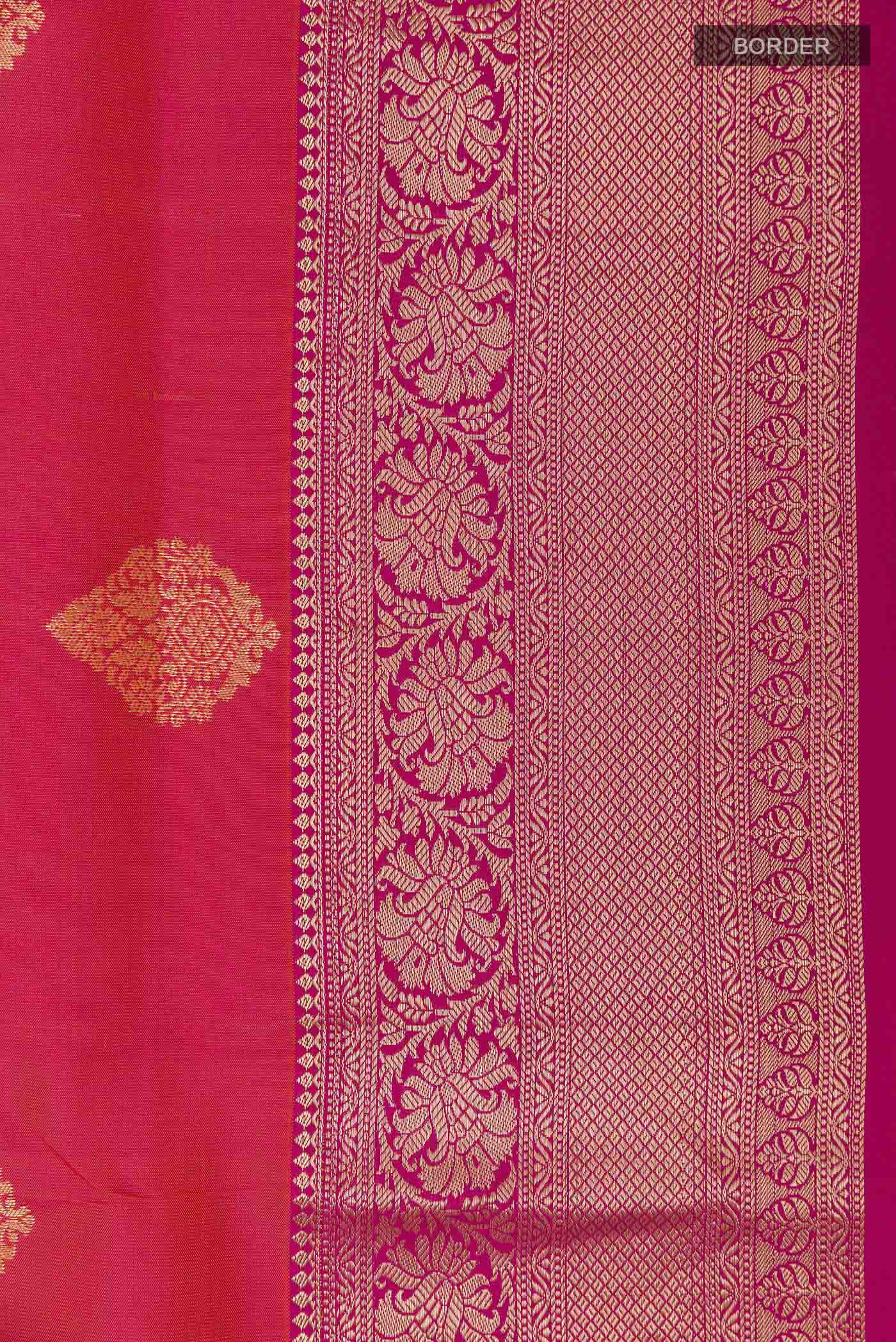 Pink Dual Tone Soft Silk Saree - Image 3