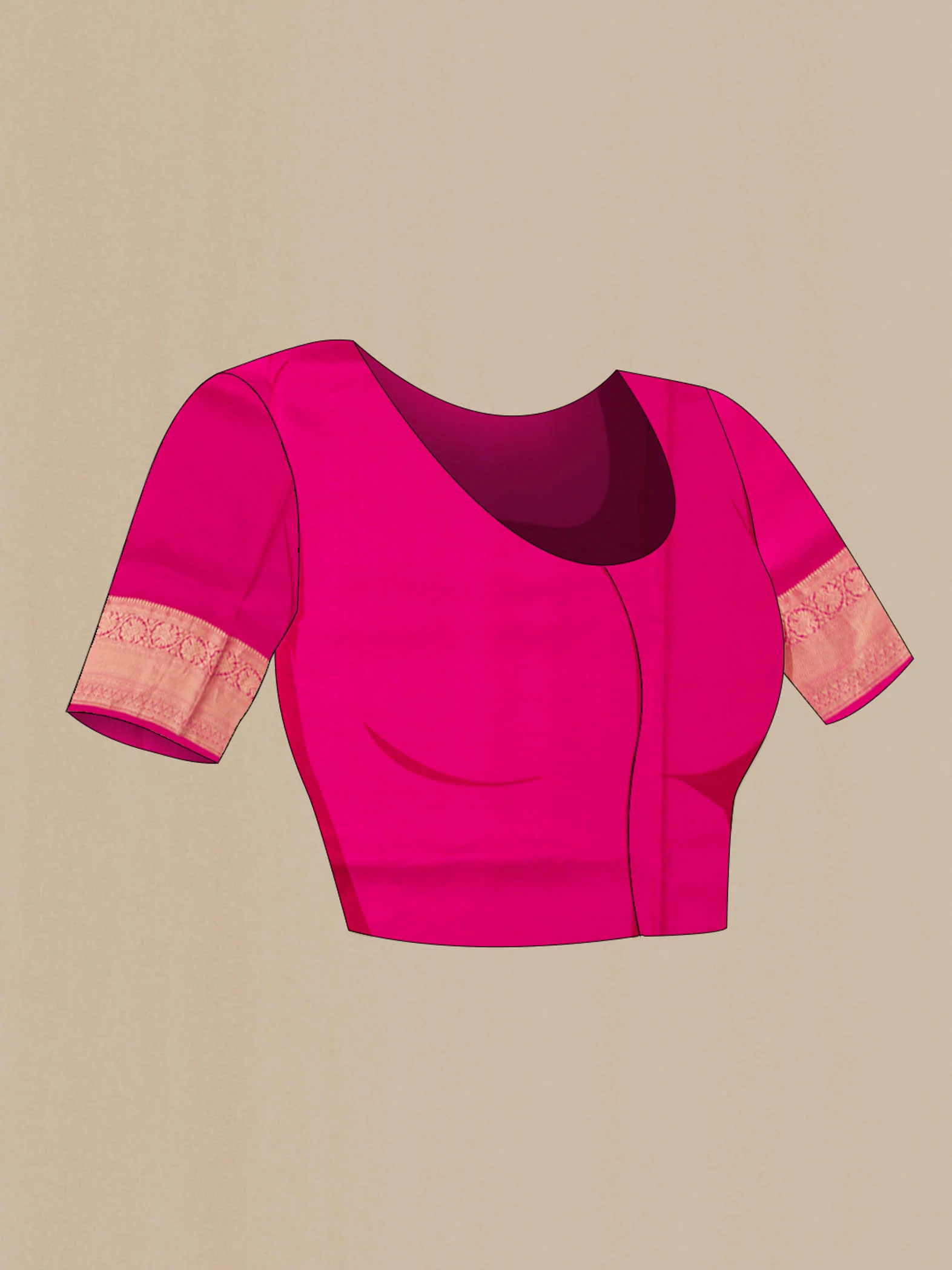 Pink Dual Tone Soft Silk Saree - Image 5