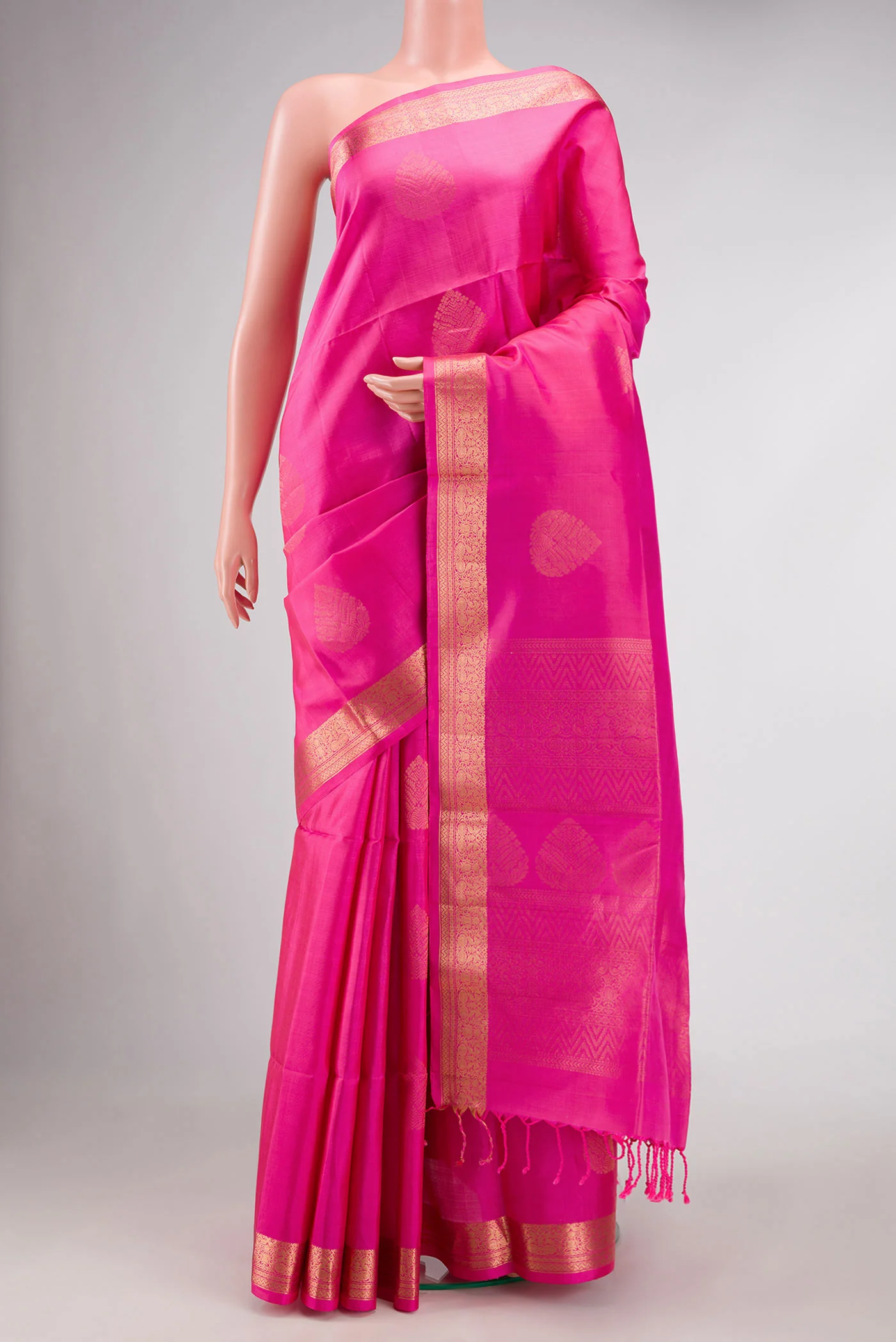 Pink Dual Tone Soft Silk Saree