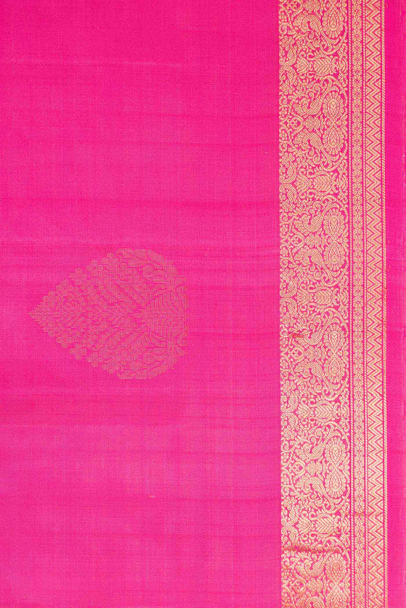 Pink Dual Tone Soft Silk Saree - Image 3