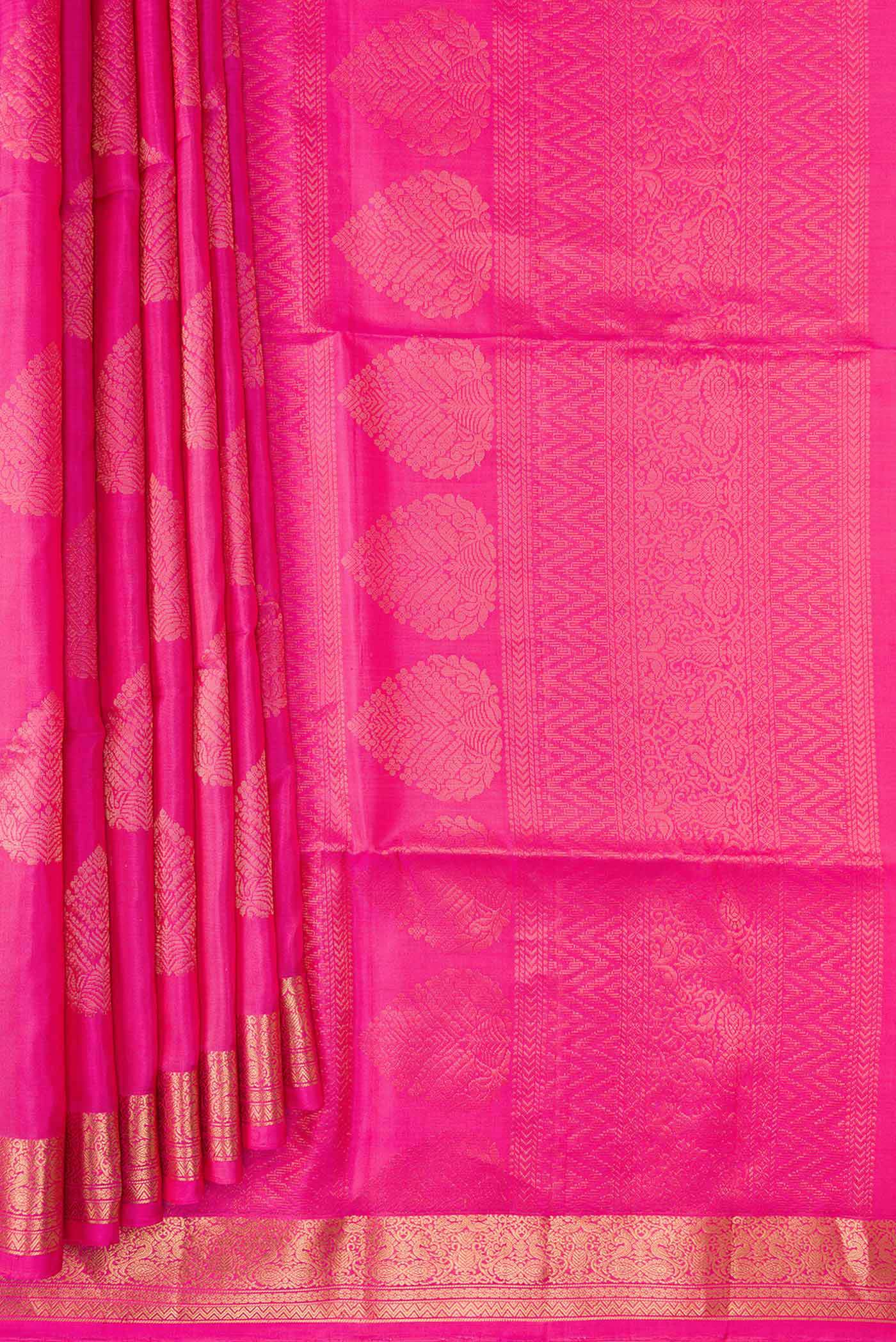 Pink Dual Tone Soft Silk Saree - Image 4