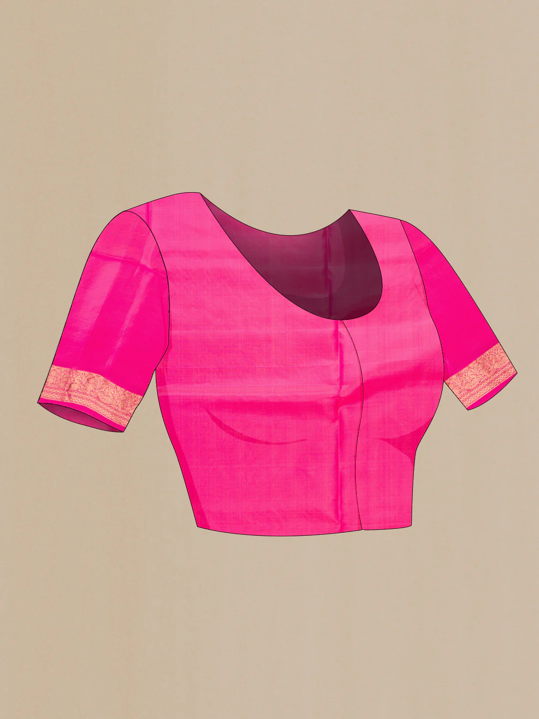 Pink Dual Tone Soft Silk Saree - Image 5