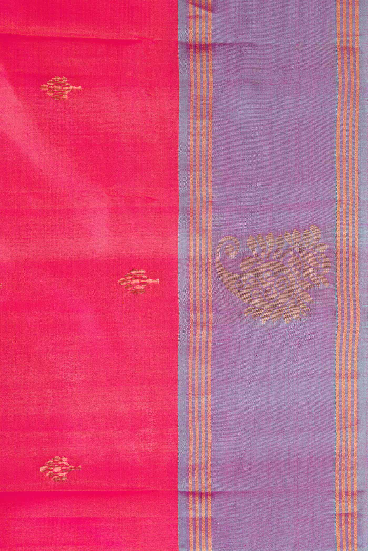 Pink Dual Tone Soft Silk Saree - Image 3