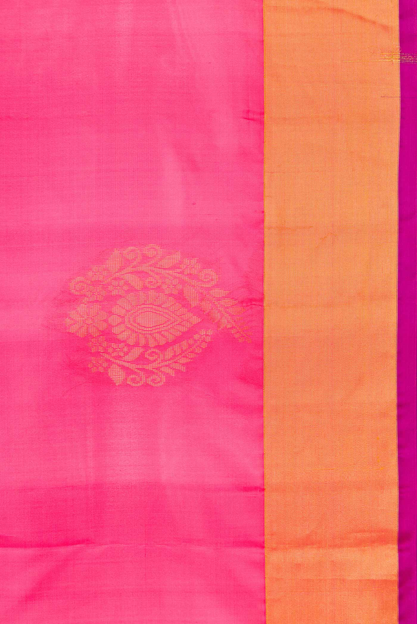 Pink Dual Tone Soft Silk Saree - Image 3
