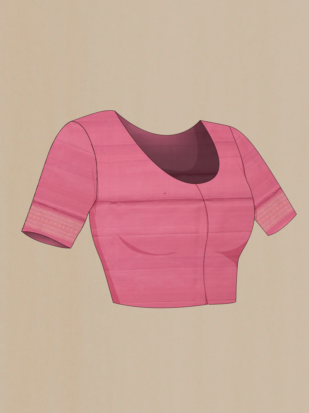 Rose pink Soft Silk Saree - Image 4