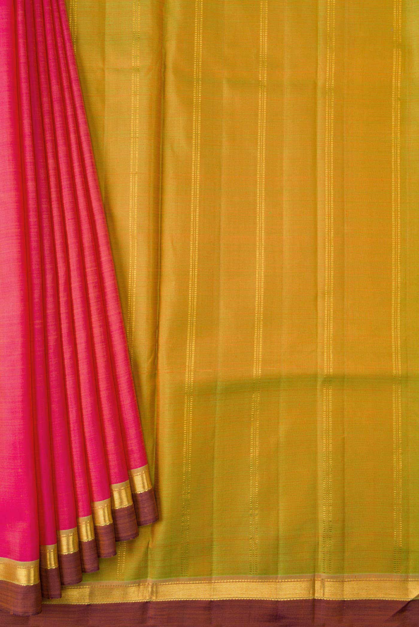 Pink Dual Tone Soft Silk Saree - Image 2