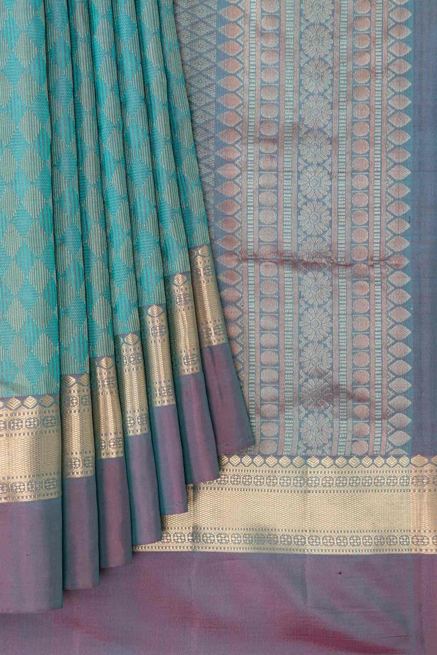 Blue Soft Silk Saree - Image 2