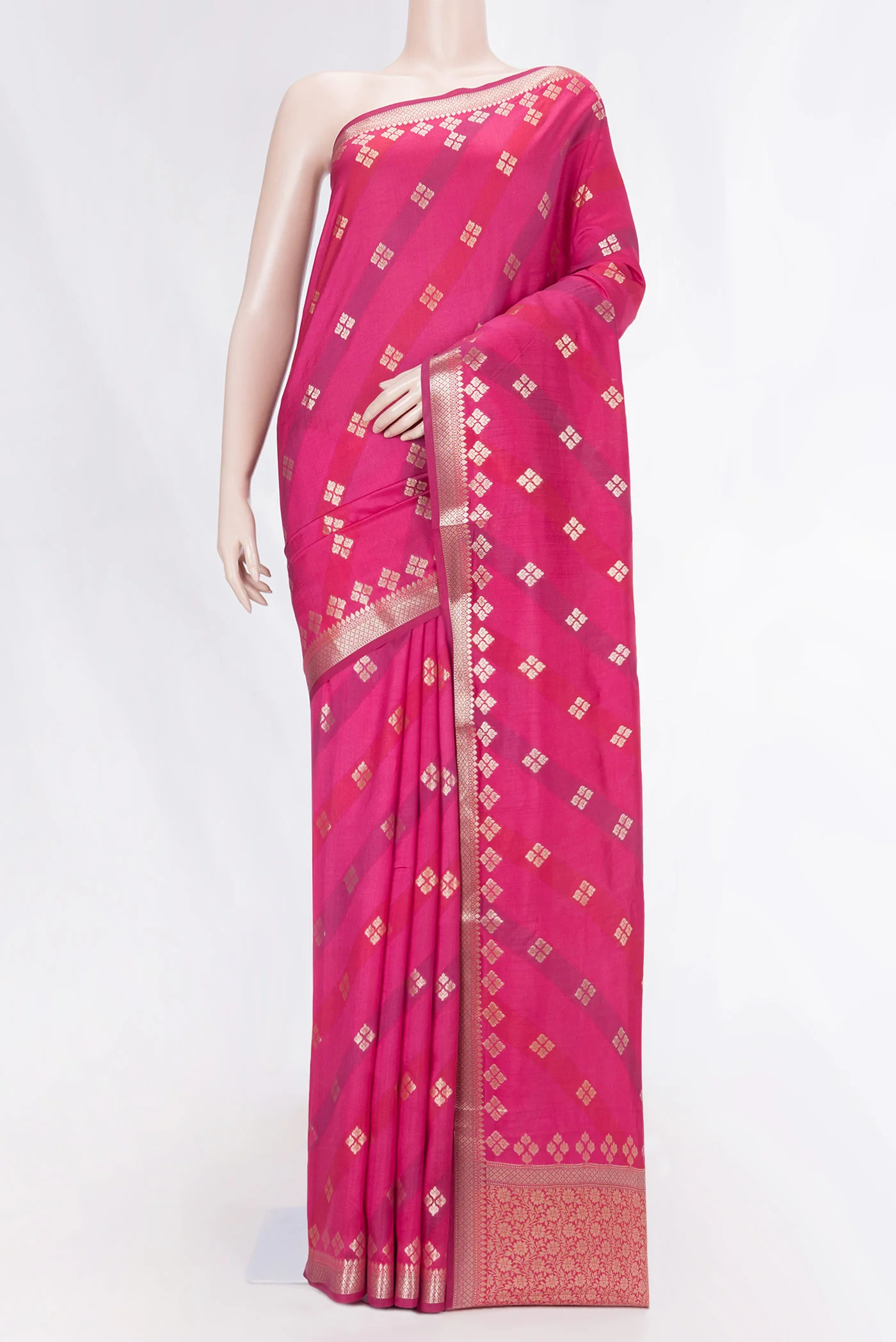 Pink Banarasi Raw Silk Saree
