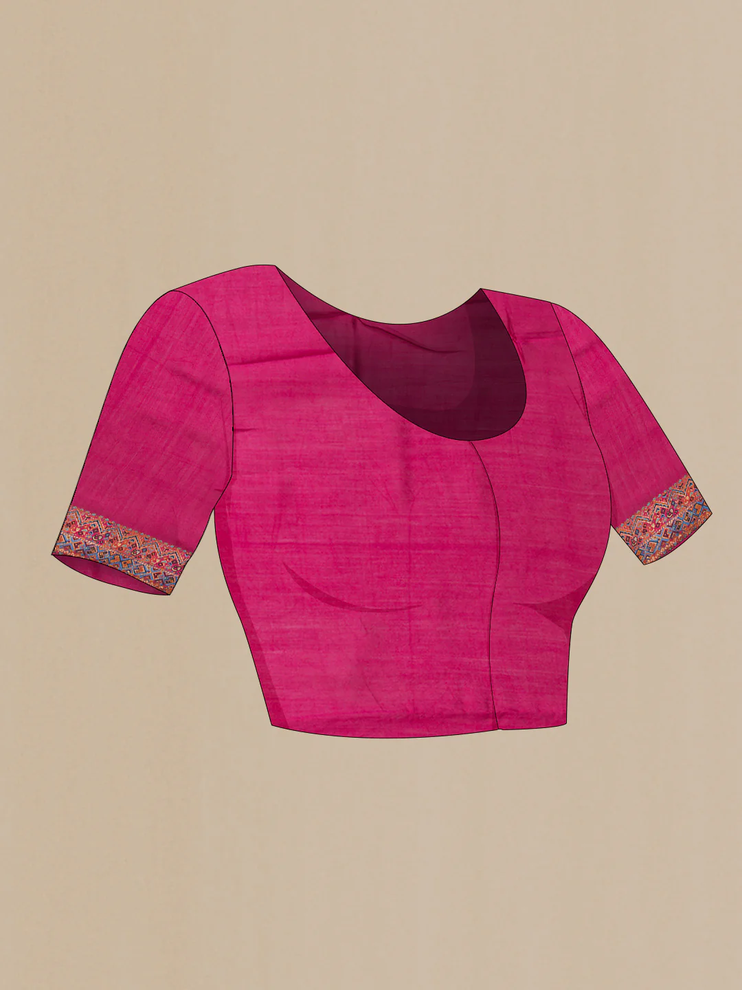 Pink Tussar Saree - Image 4