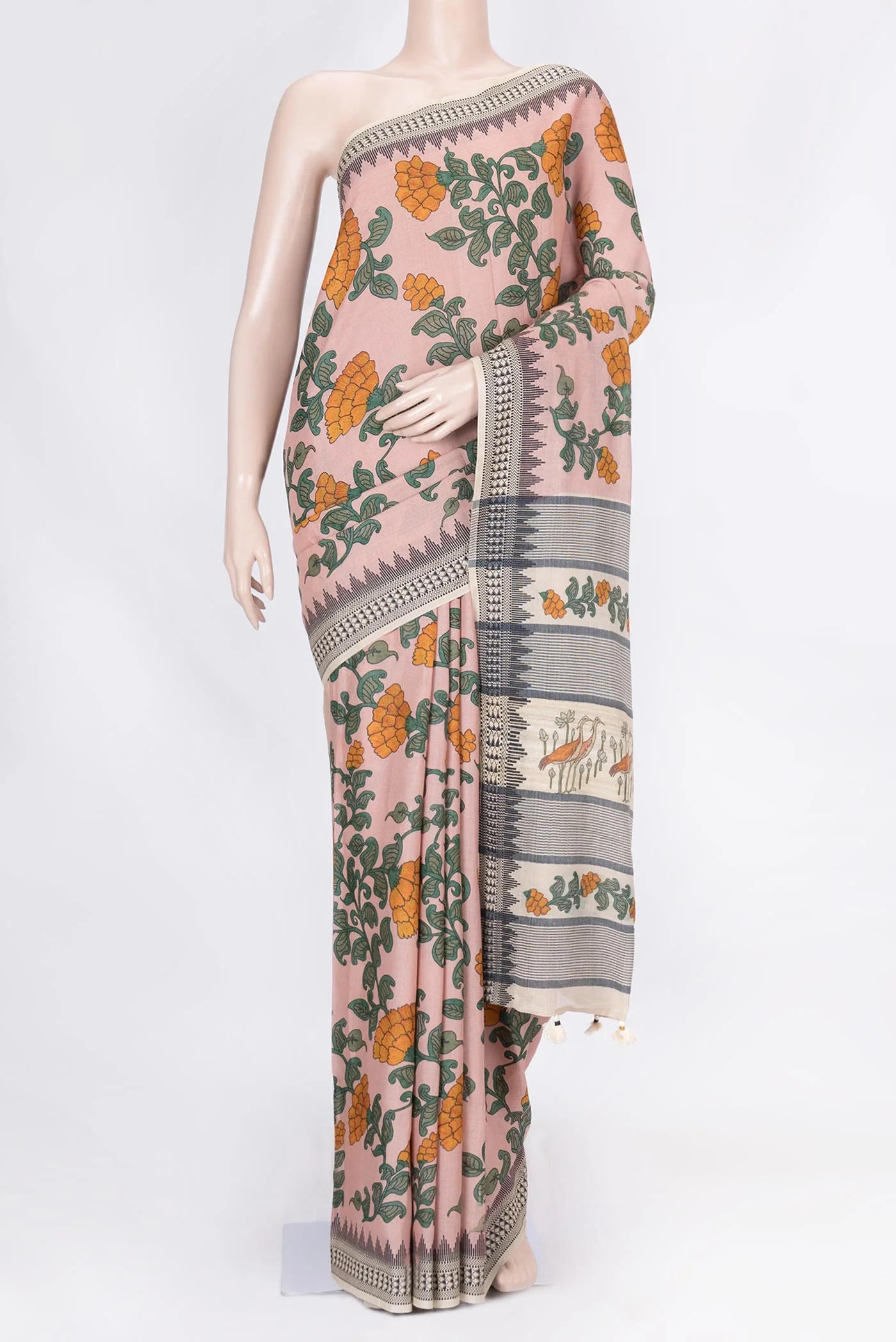 Pink Dual Tone Tussar Saree