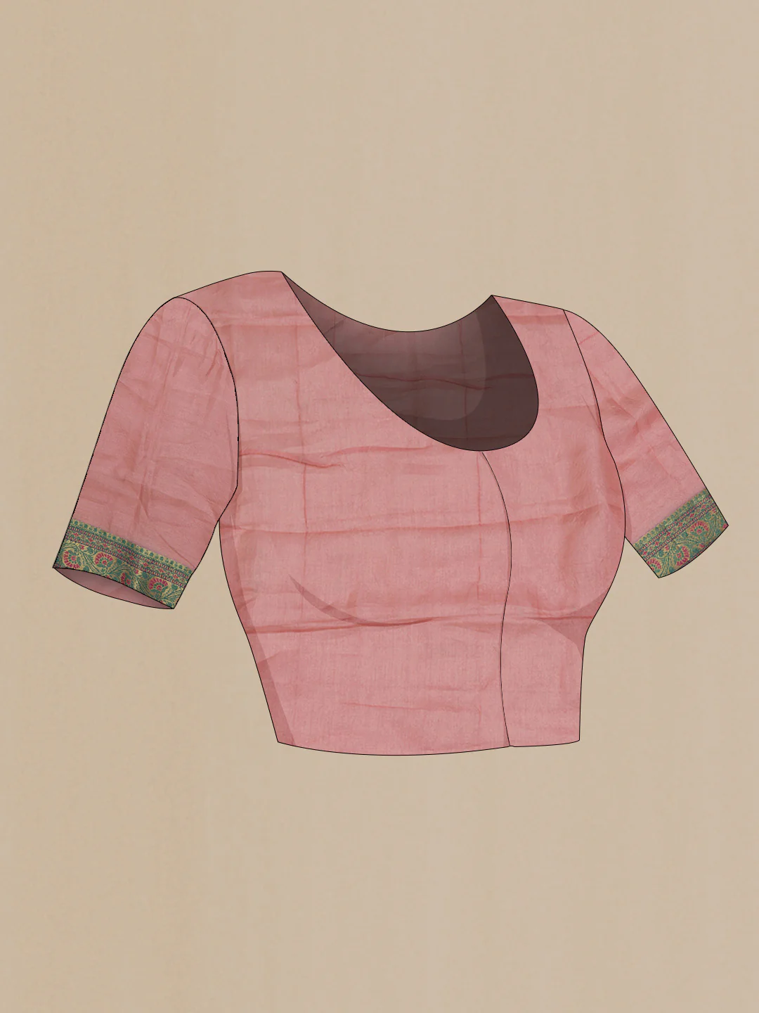 Pink Dual Tone Tussar Saree - Image 4