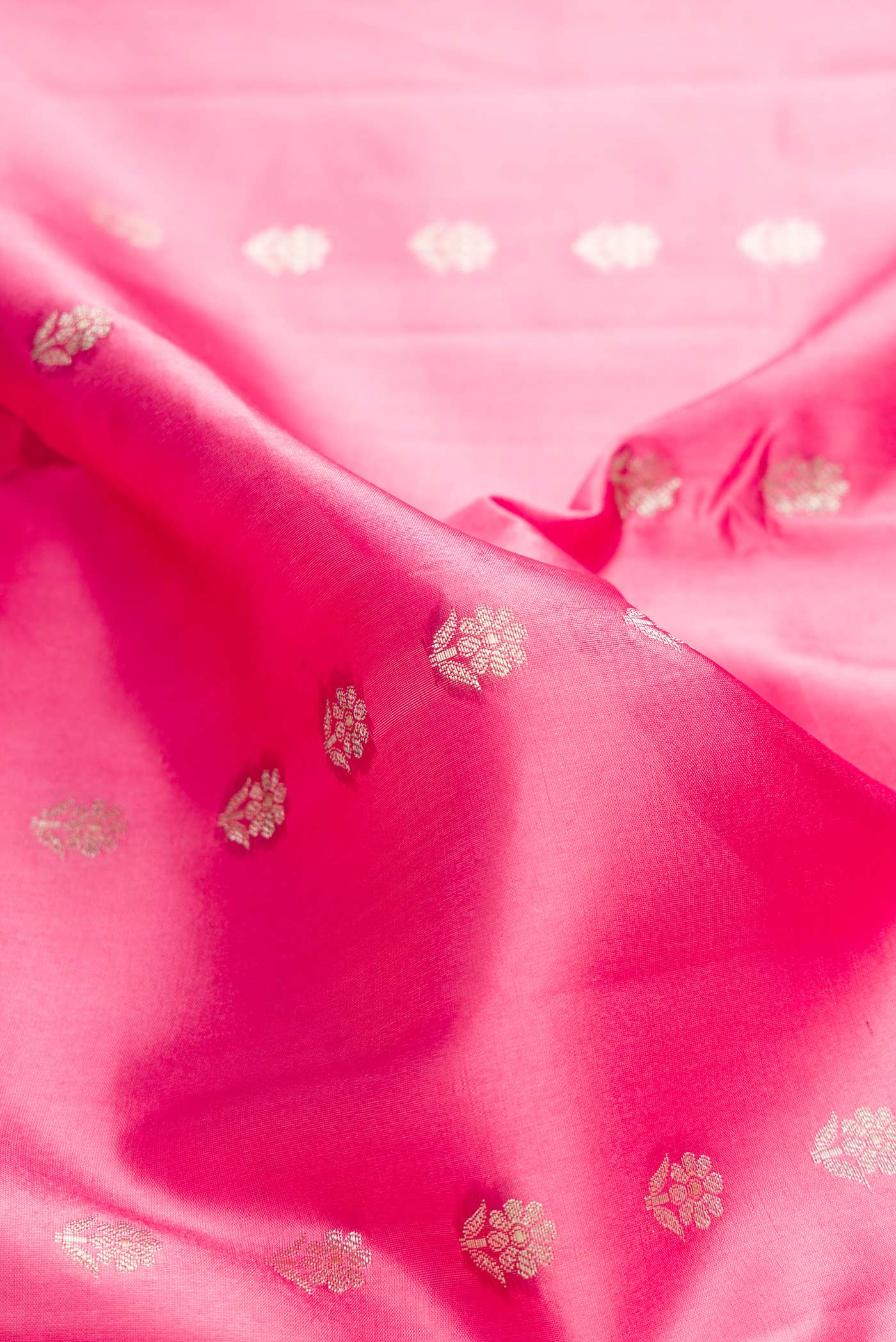 Rose pink Banarasi Raw Silk Saree - Image 2