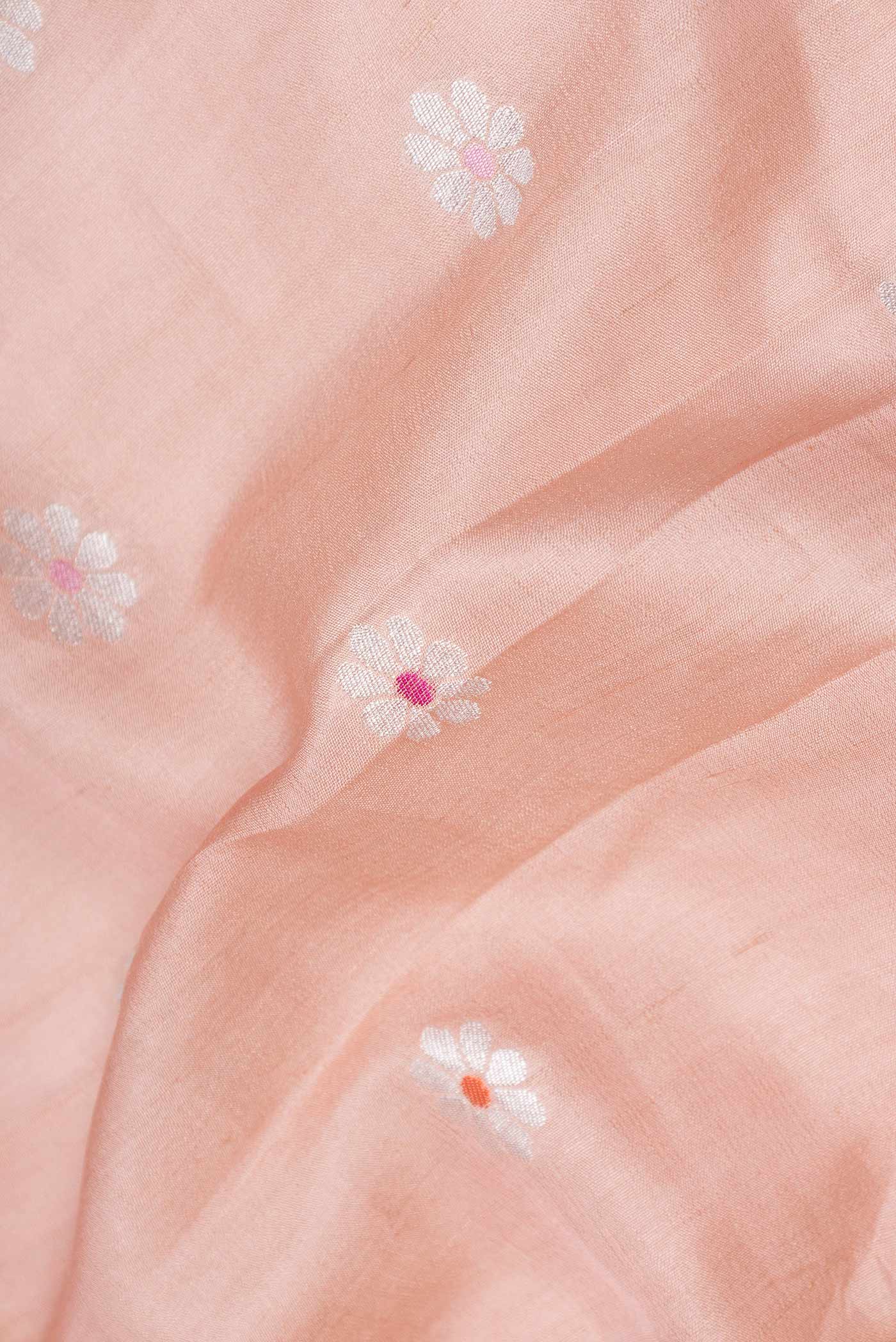 Rose Gold Tussar Silk Saree - Image 2