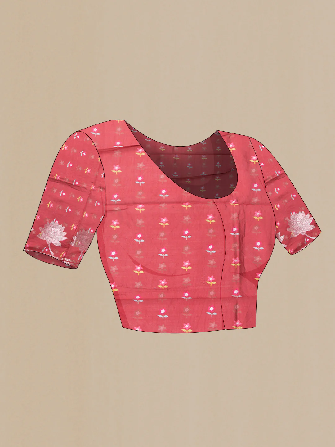 Pink Dual Tone Tussar Silk Saree - Image 4