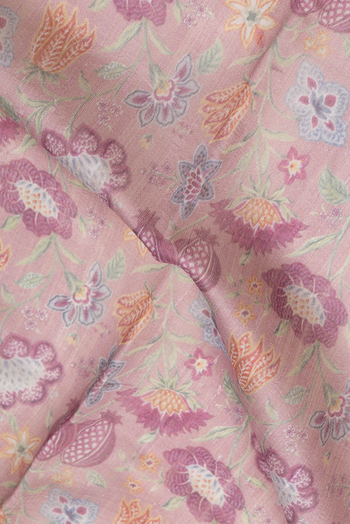 Lavender Tussar Silk Saree - Image 2
