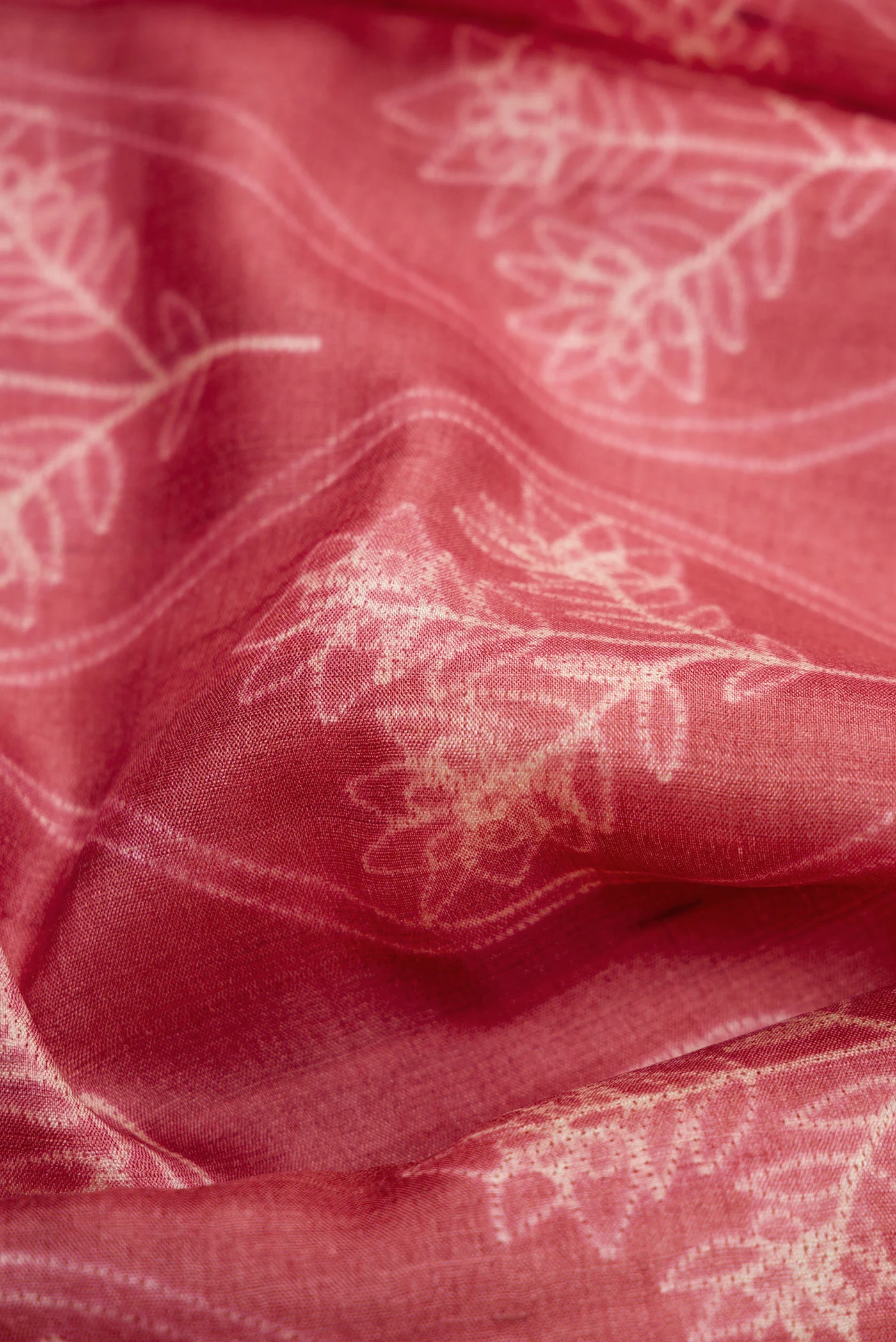 Maroon Tussar Silk Saree - Image 2