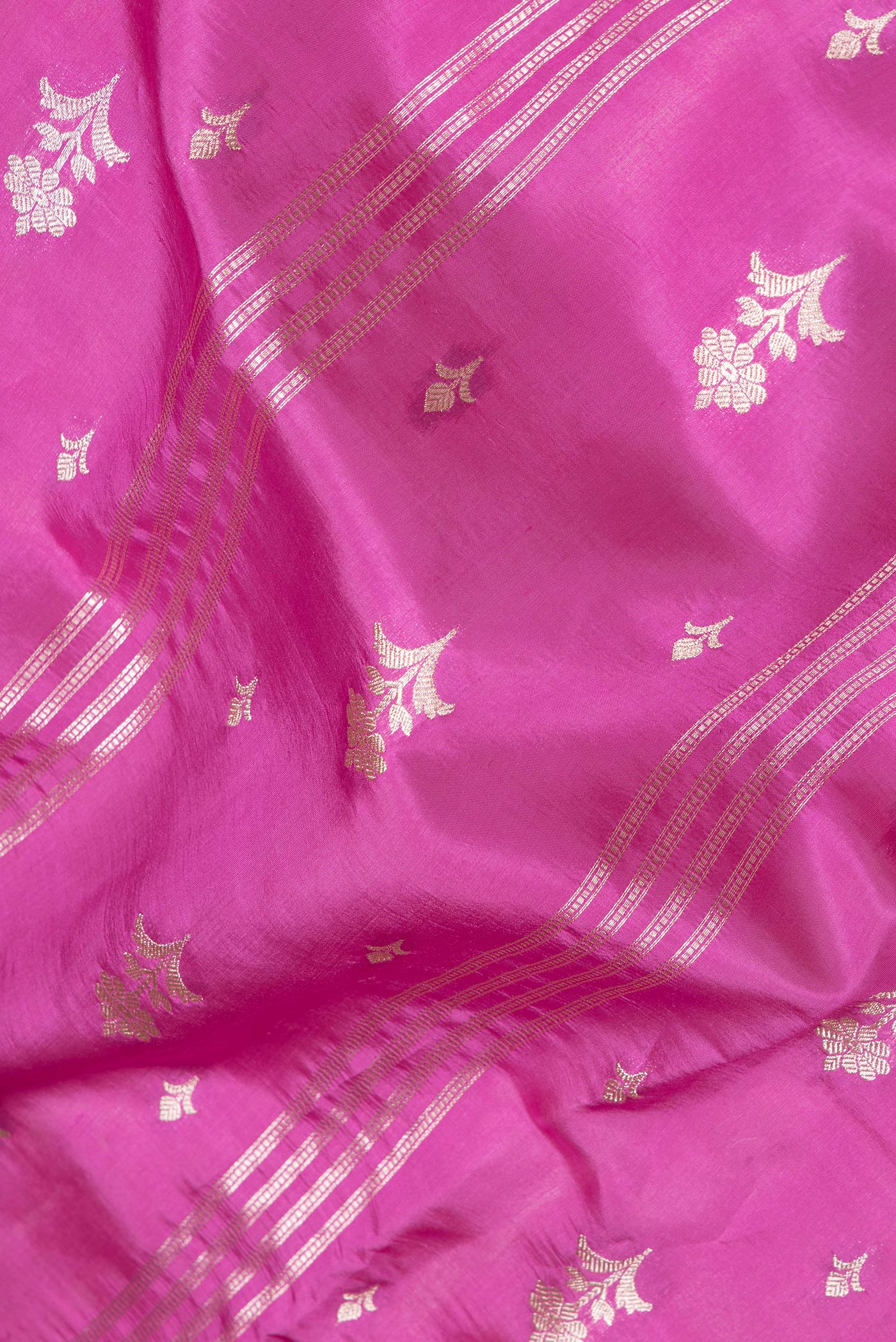 Rani Pink Banarasi Raw Silk Saree - Image 2