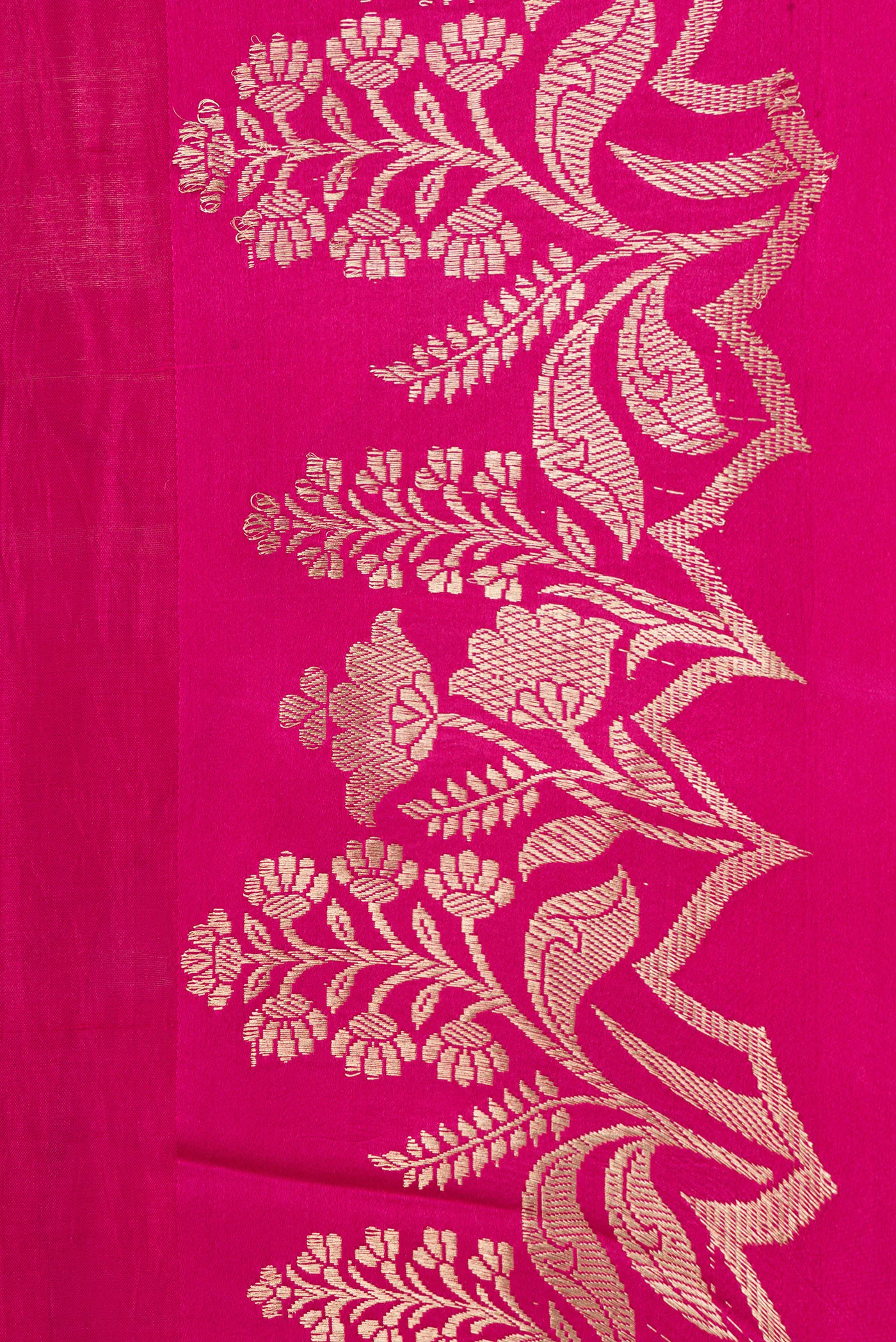 Rani Pink Banarasi Katan Silk Saree - Image 3