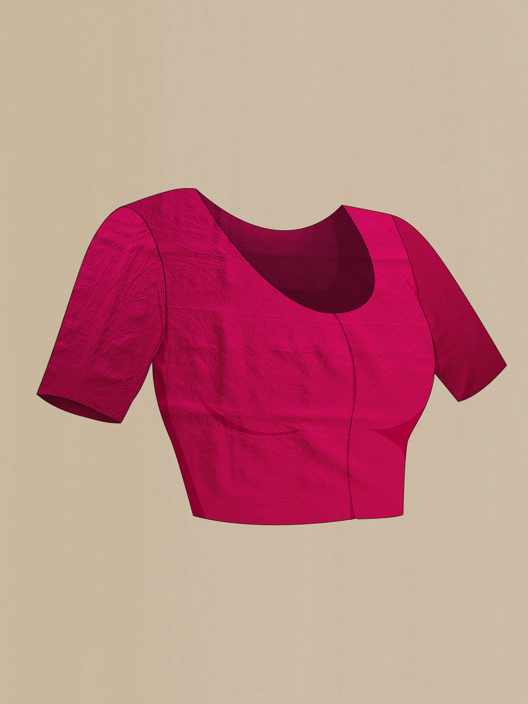 Rani Pink Tussar Silk Saree - Image 4