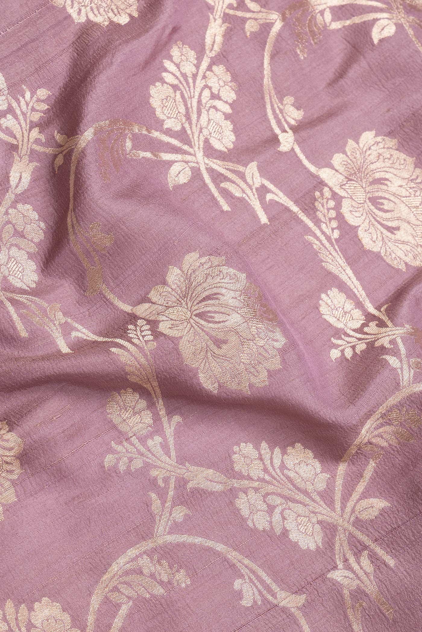 Lavender Banarasi Tussar Silk Saree - Image 2