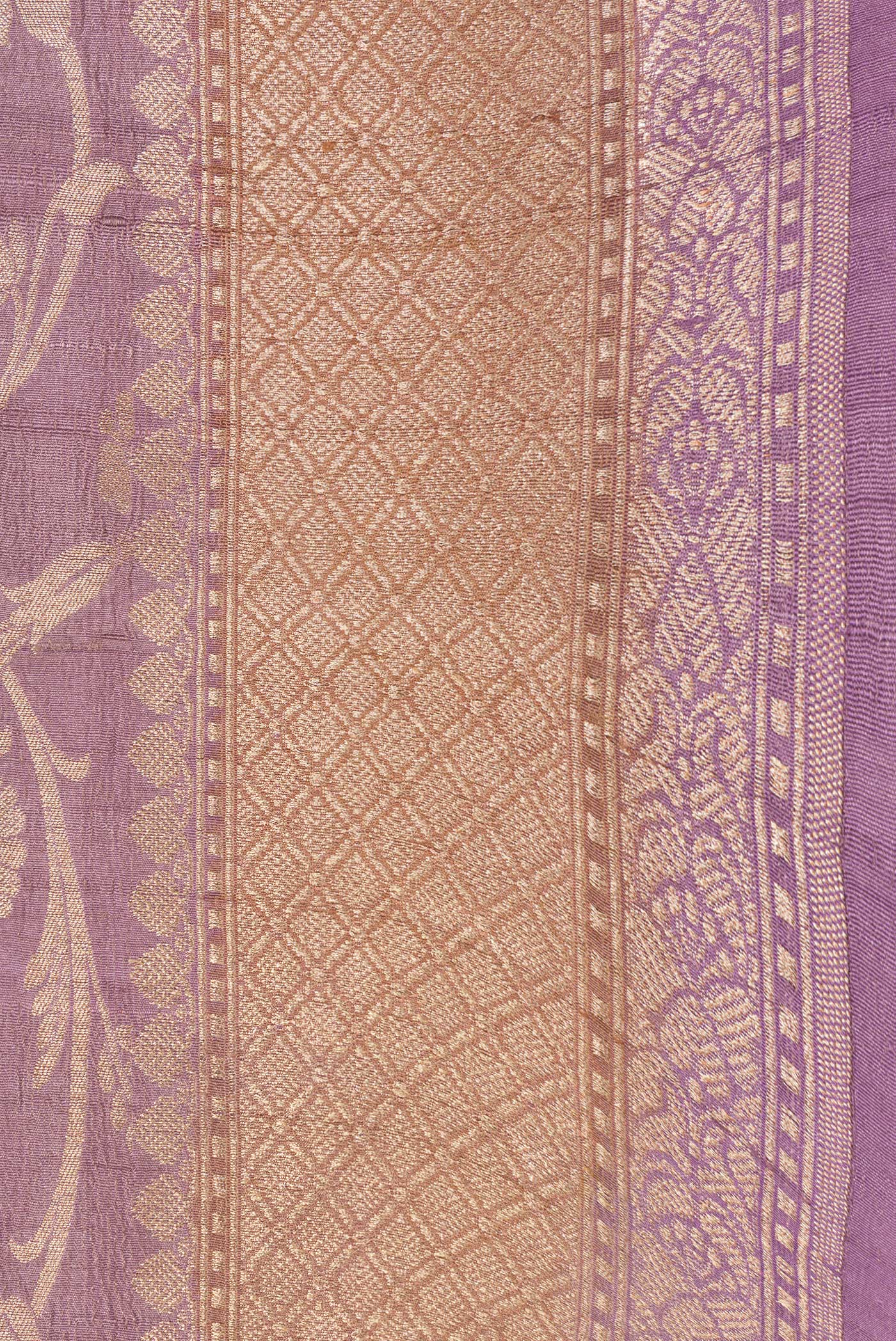 Lavender Banarasi Tussar Silk Saree - Image 3