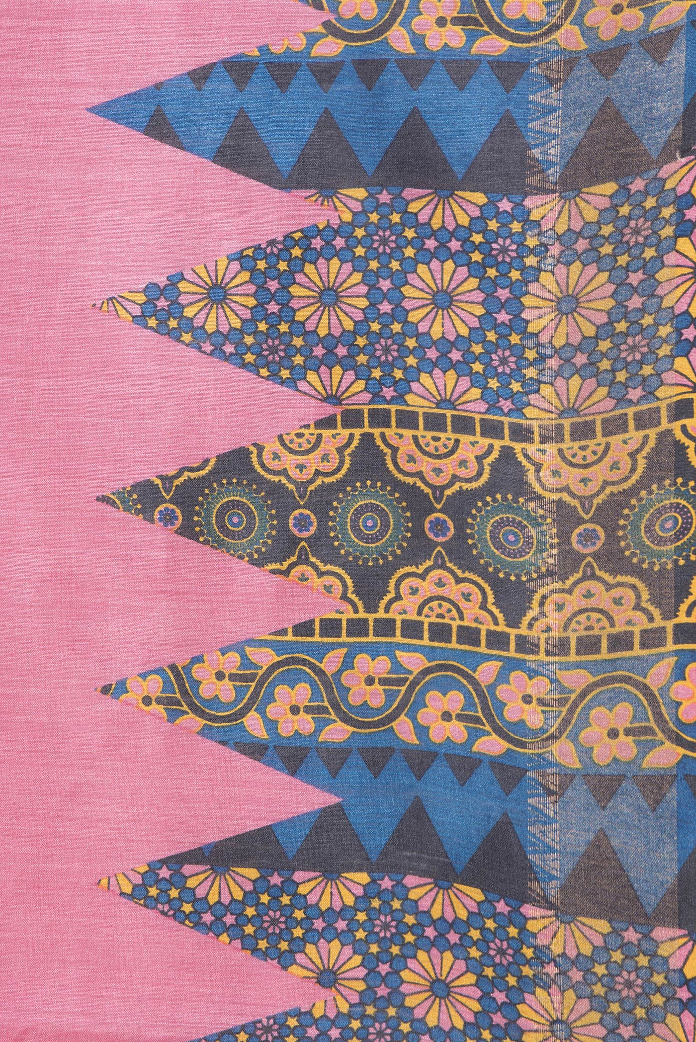 Pink Tussar Silk Saree - Image 3