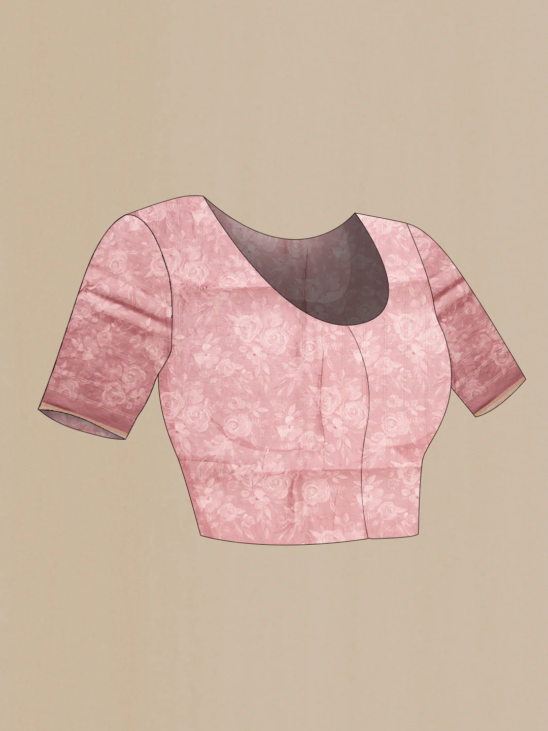 Mauve Tussar Silk Saree - Image 4