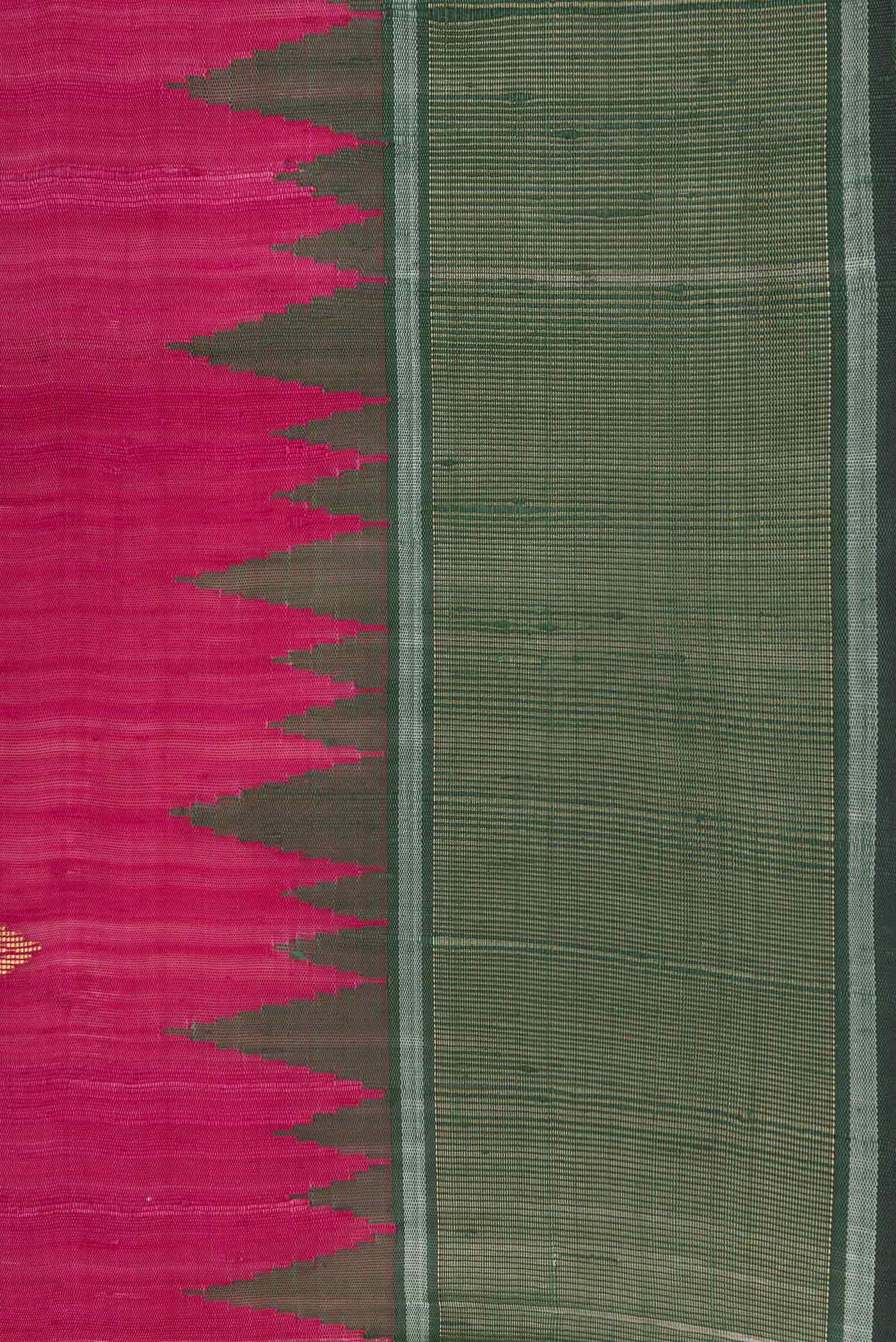 Pink Dual Tone Tussar Silk Saree - Image 3