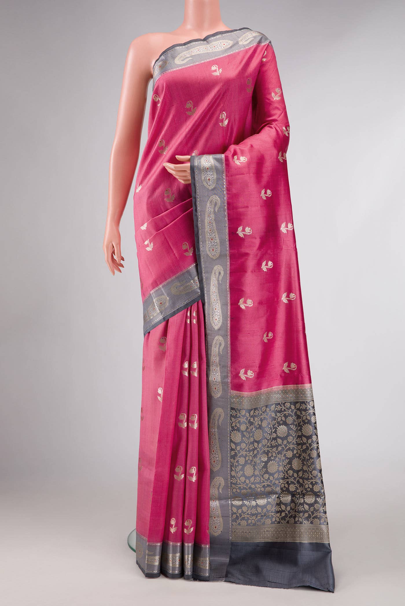 Pink Banarasi Raw Silk Saree