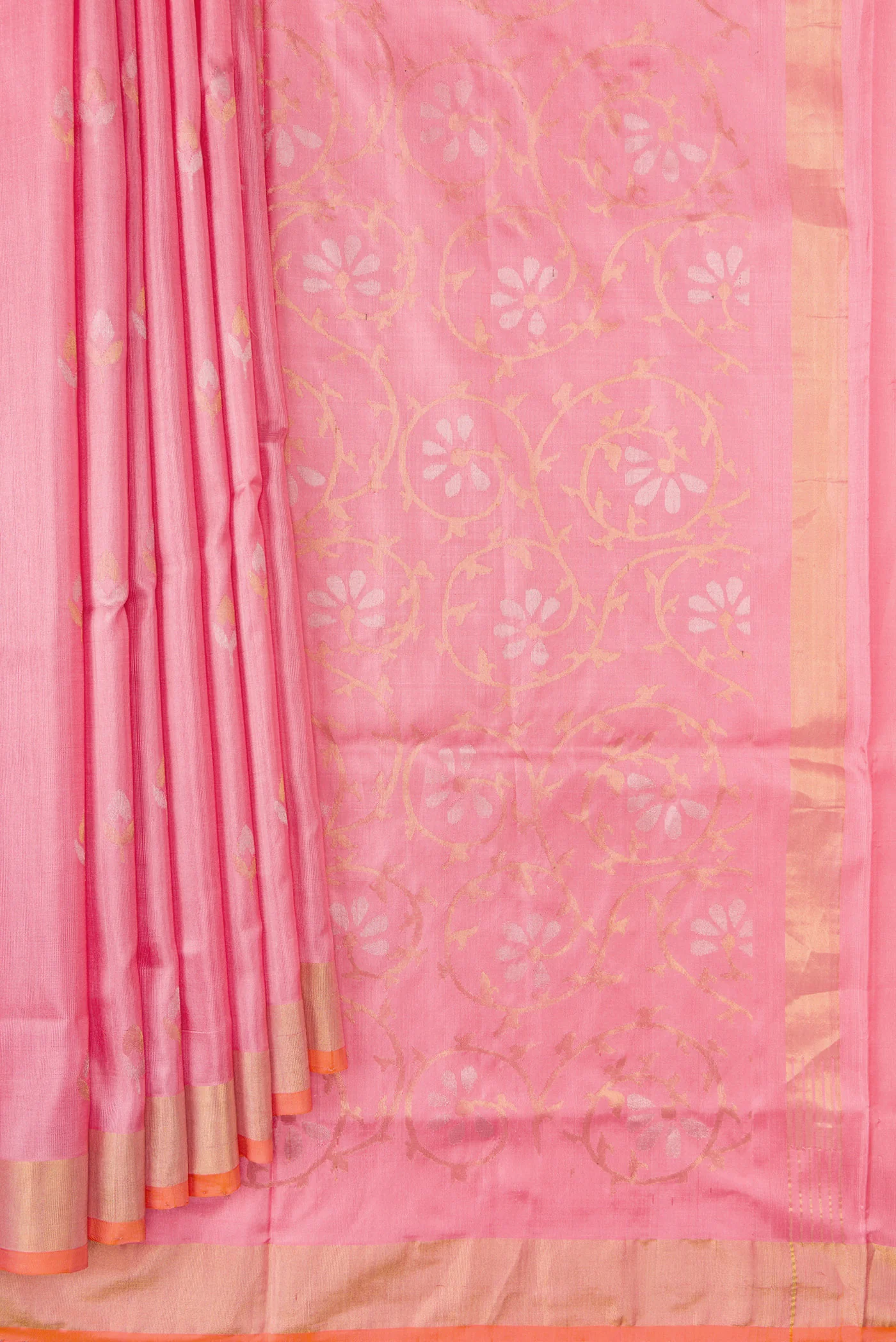 Rose pink Uppada Silk Saree - Image 4
