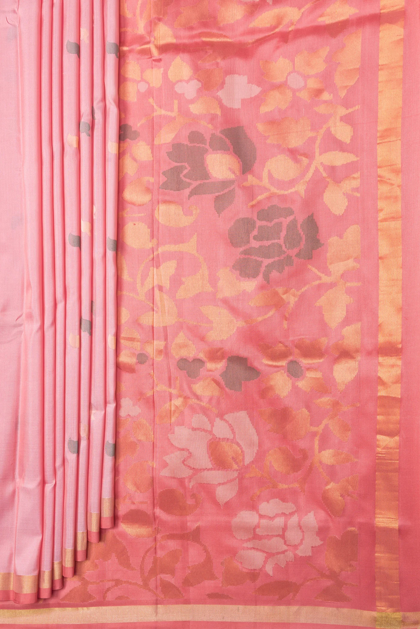 Rose pink Uppada Silk Saree - Image 4