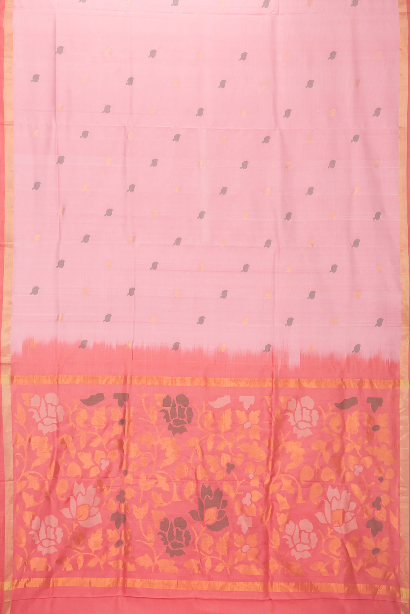 Rose pink Uppada Silk Saree - Image 6