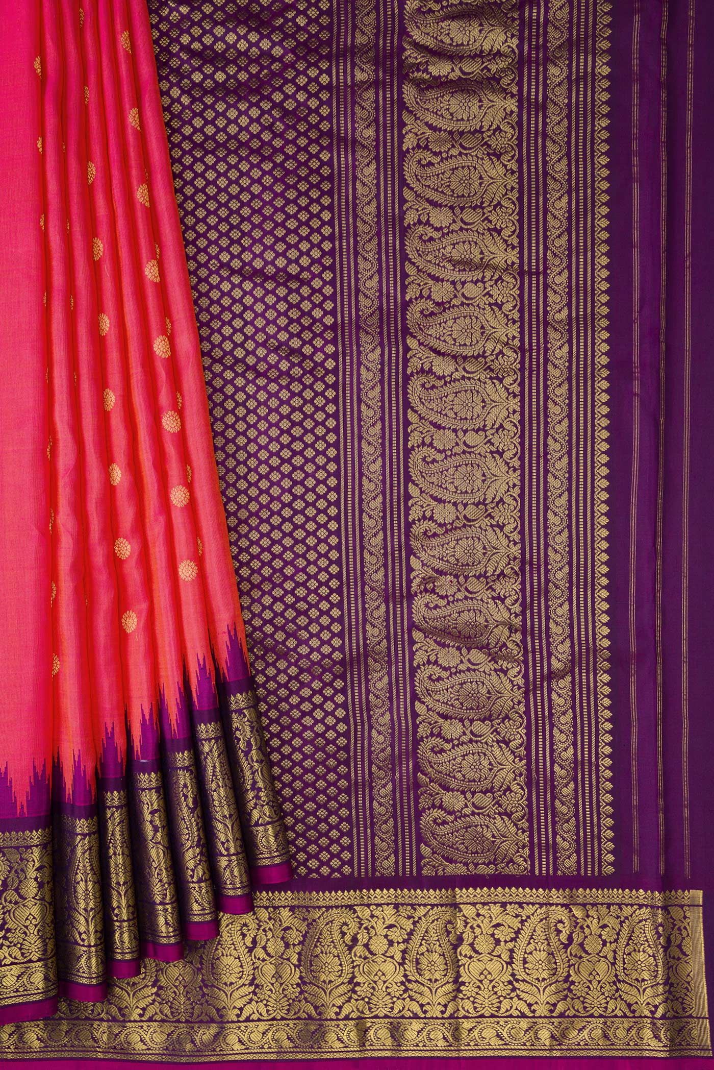 Pink Gadwal Silk Saree - Image 4