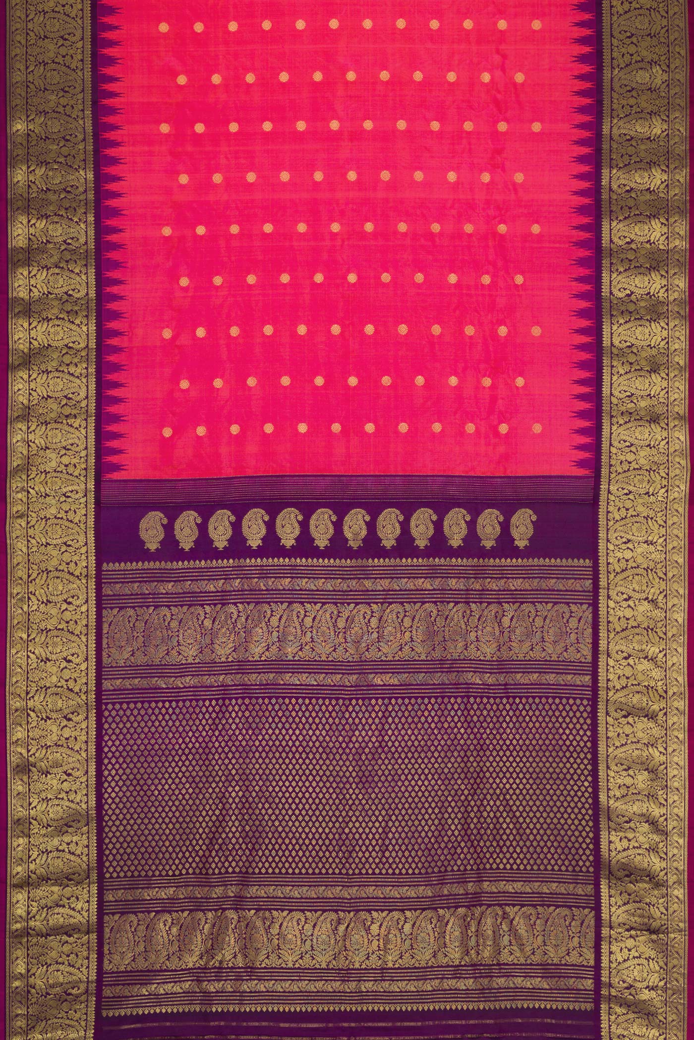 Pink Gadwal Silk Saree - Image 6