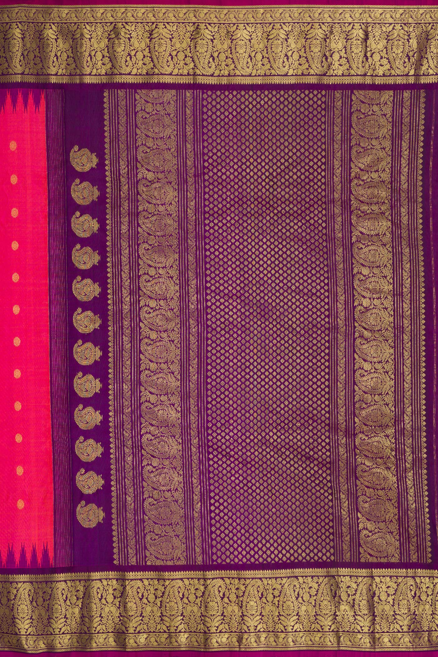 Pink Gadwal Silk Saree - Image 7