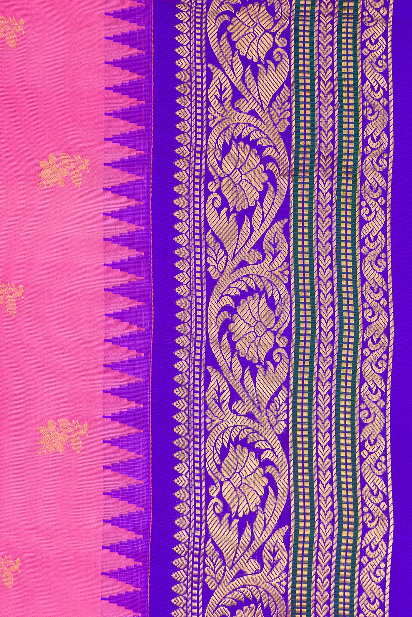 Pink Gadwal Silk Saree - Image 3