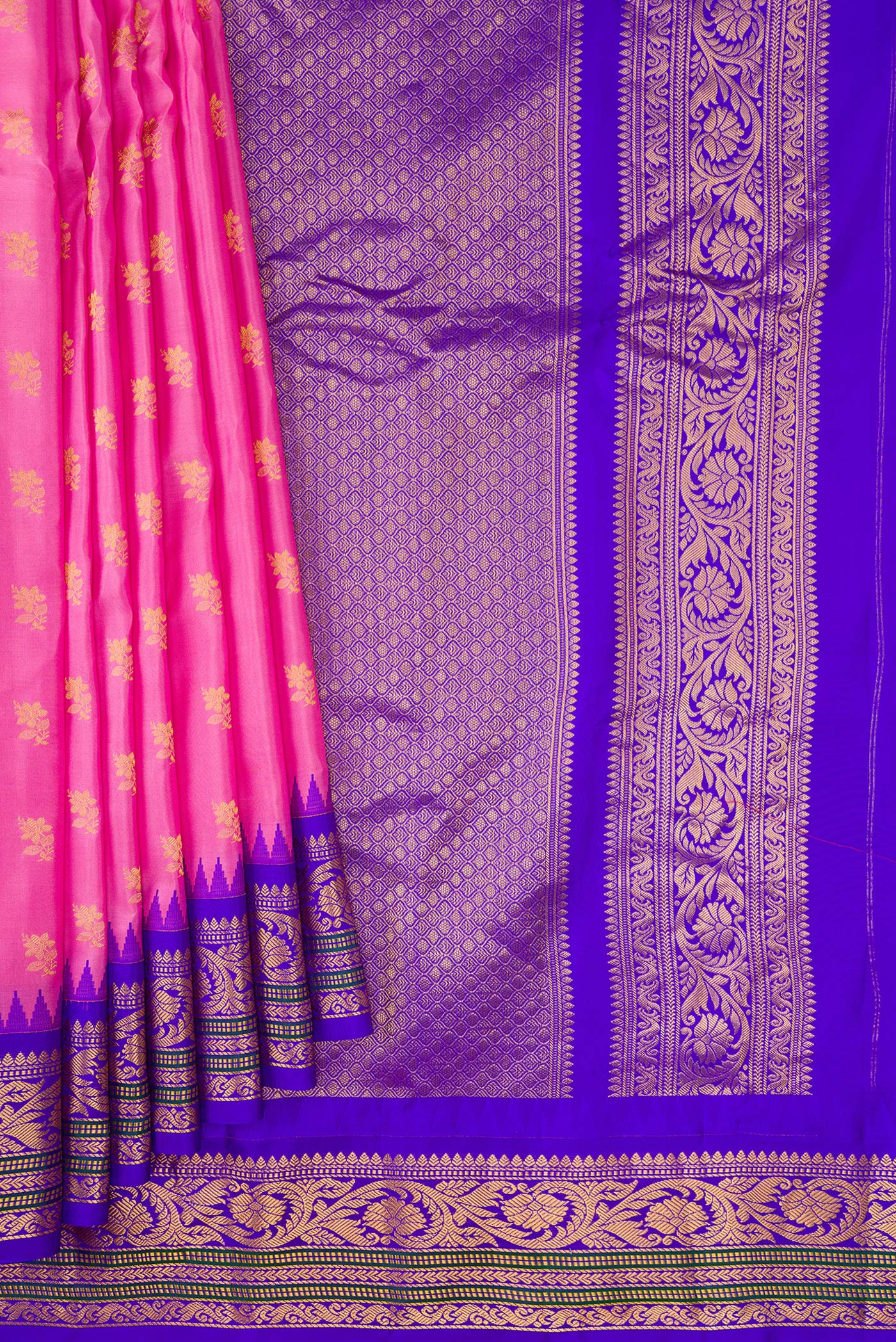 Pink Gadwal Silk Saree - Image 4