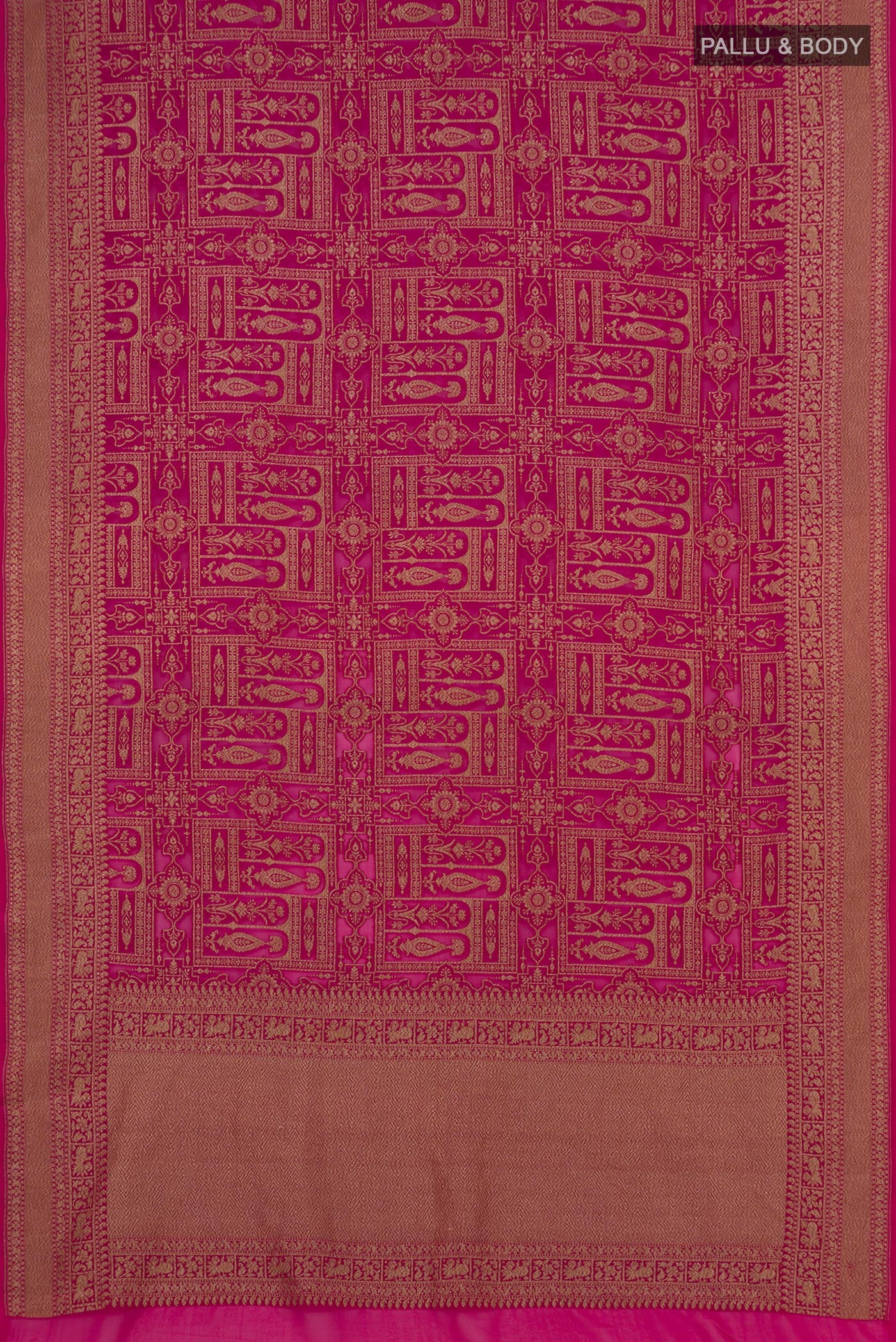Pink Banarasi Georgette Saree - Image 5