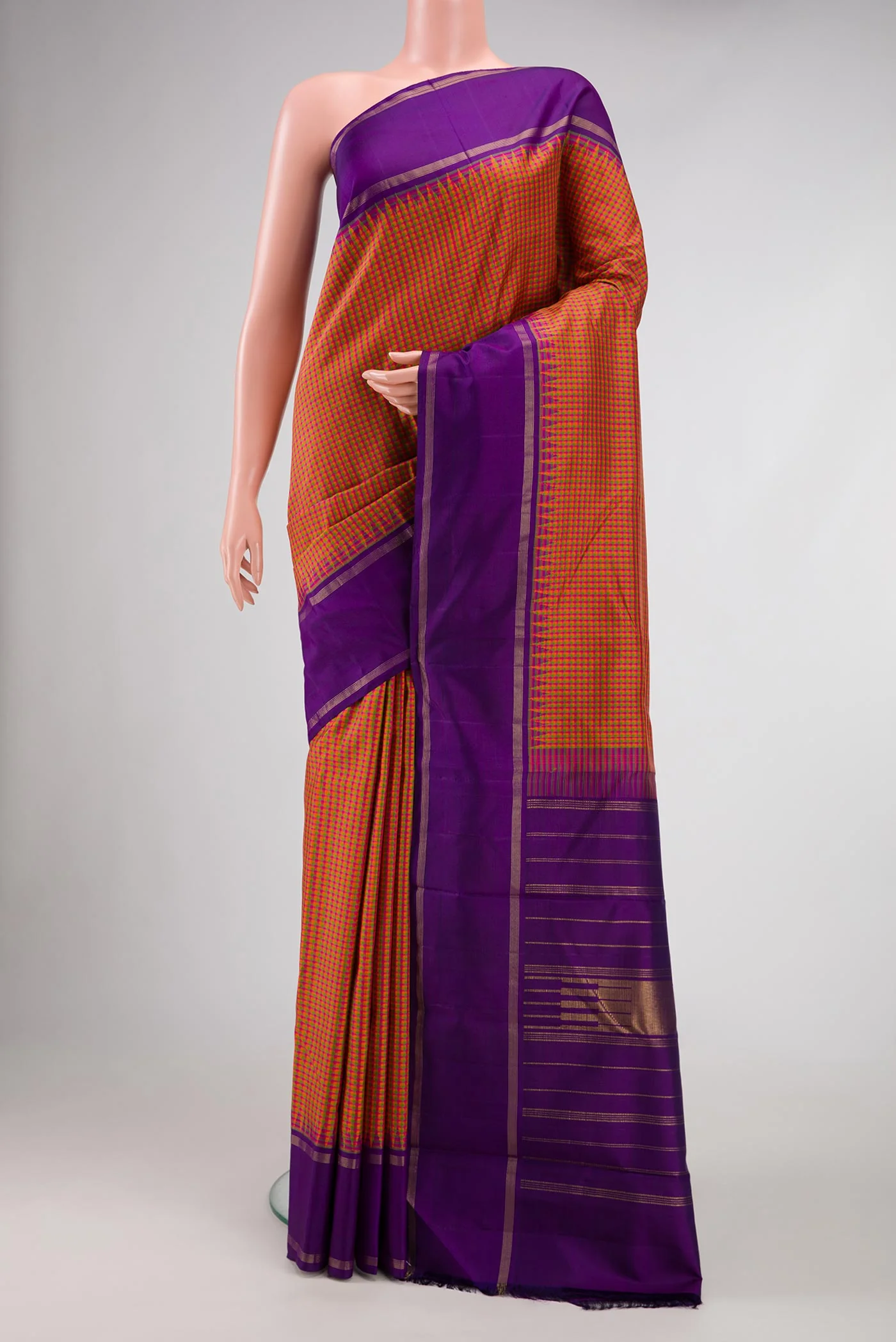 Multi Color Kanjivaram Silk Saree