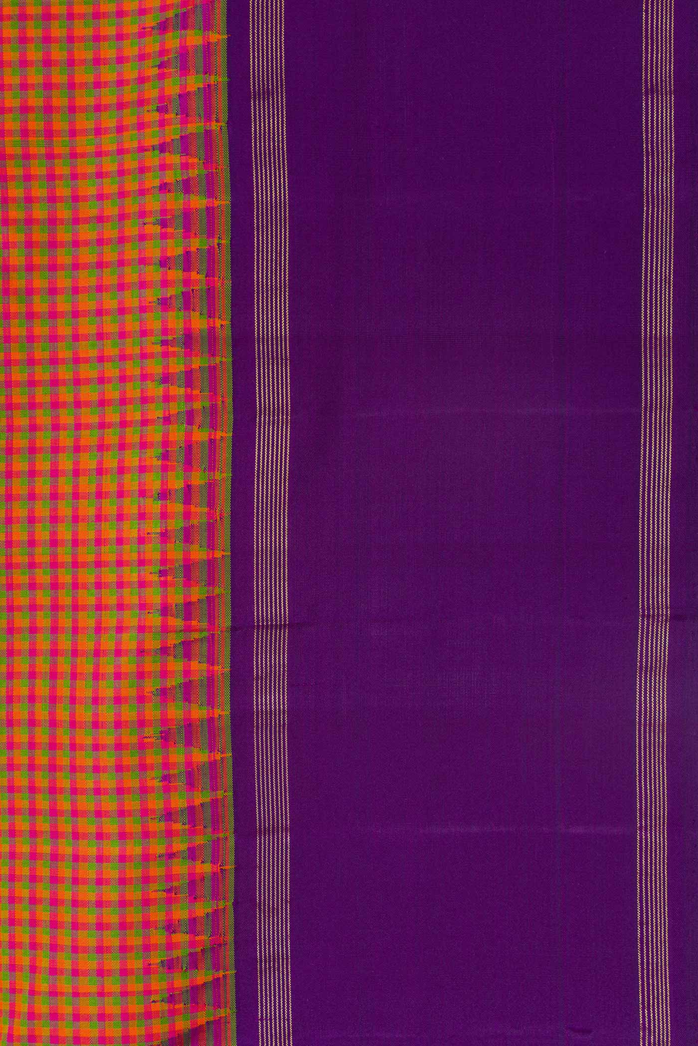 Multi Color Kanjivaram Silk Saree - Image 3