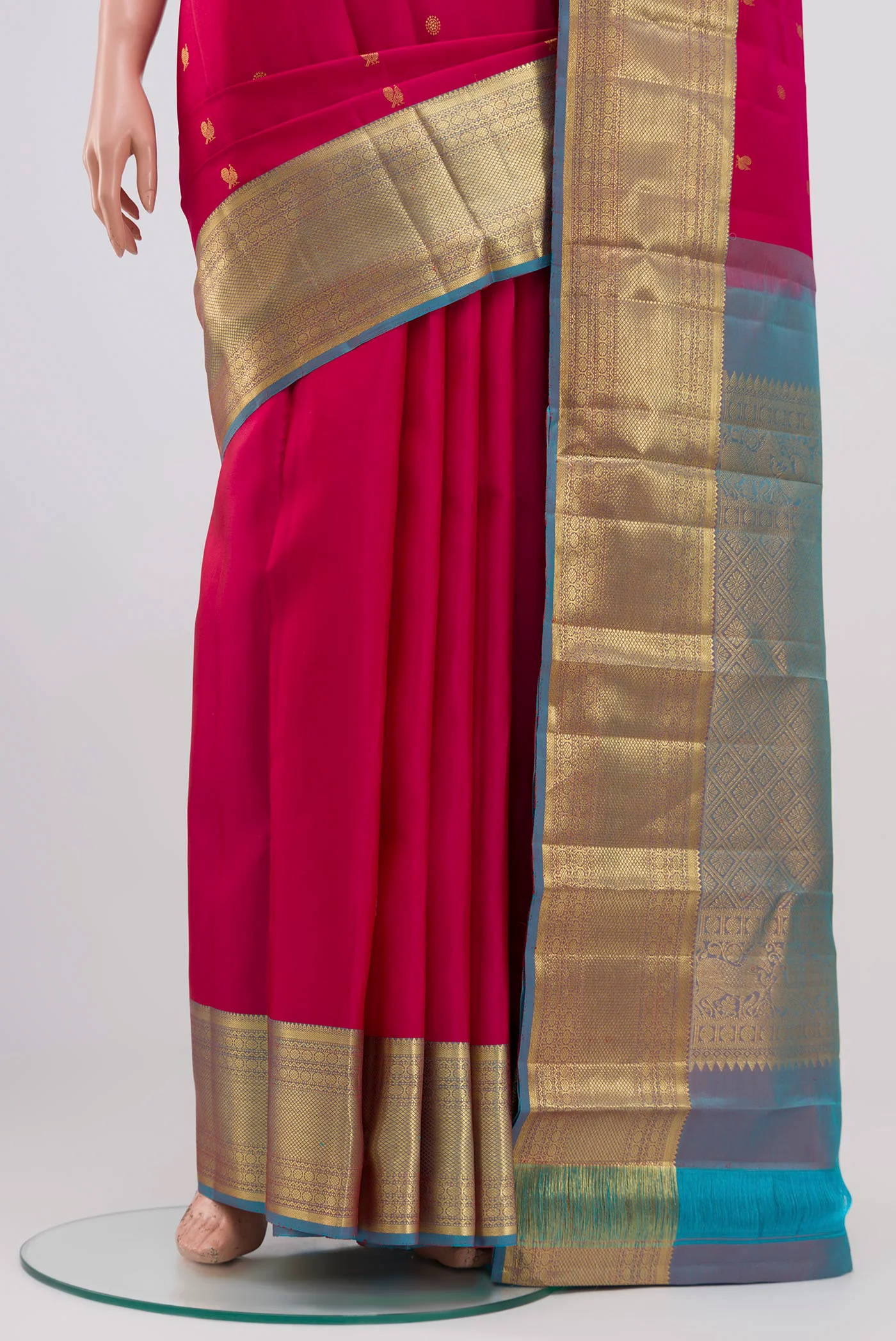 Pink Kanchipuram Silk Saree - Image 3