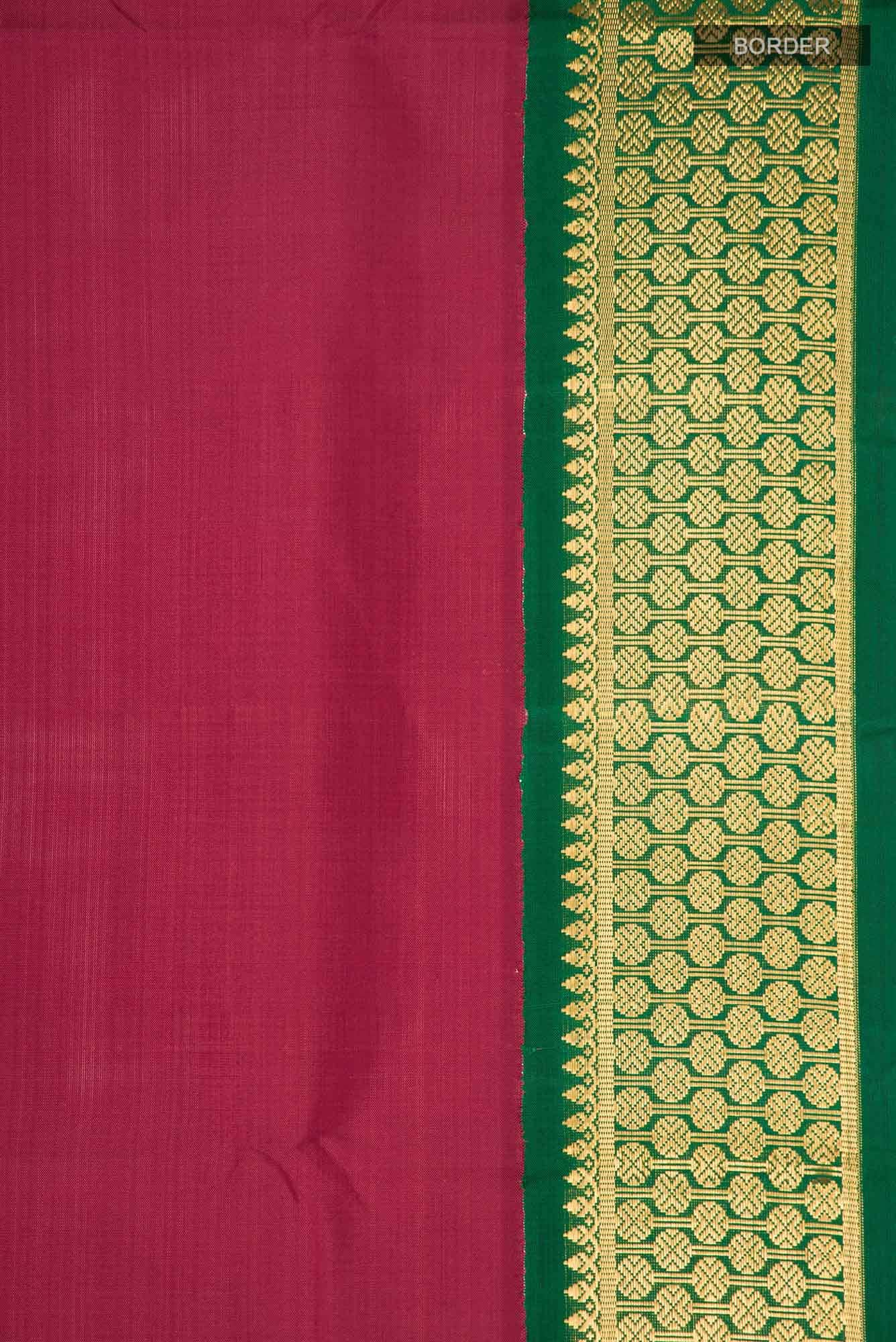 Pure Silk Pure Zari Pink Kanjivaram Nine Yards Saree - Image 5