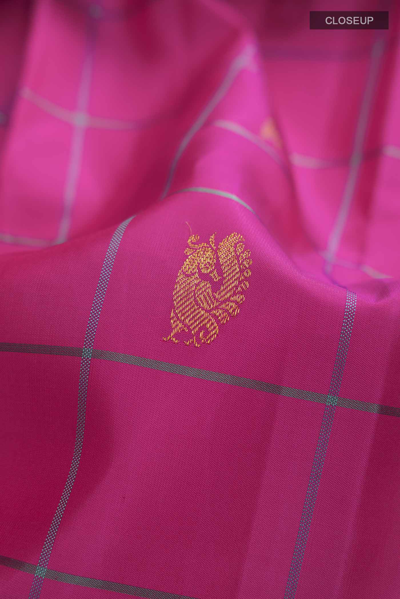 Pink Kanchipuram Silk Saree - Image 2