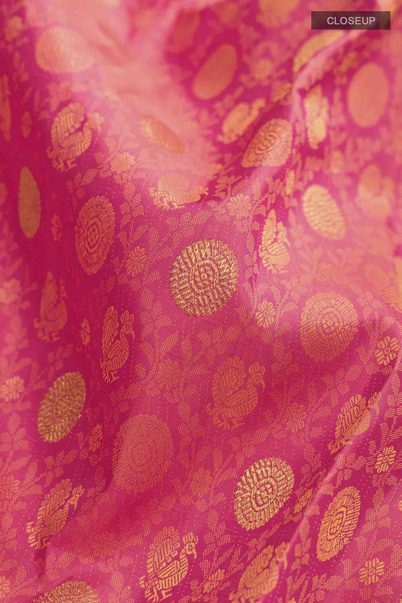 Pink Kanjivaram Silk Saree - Image 2