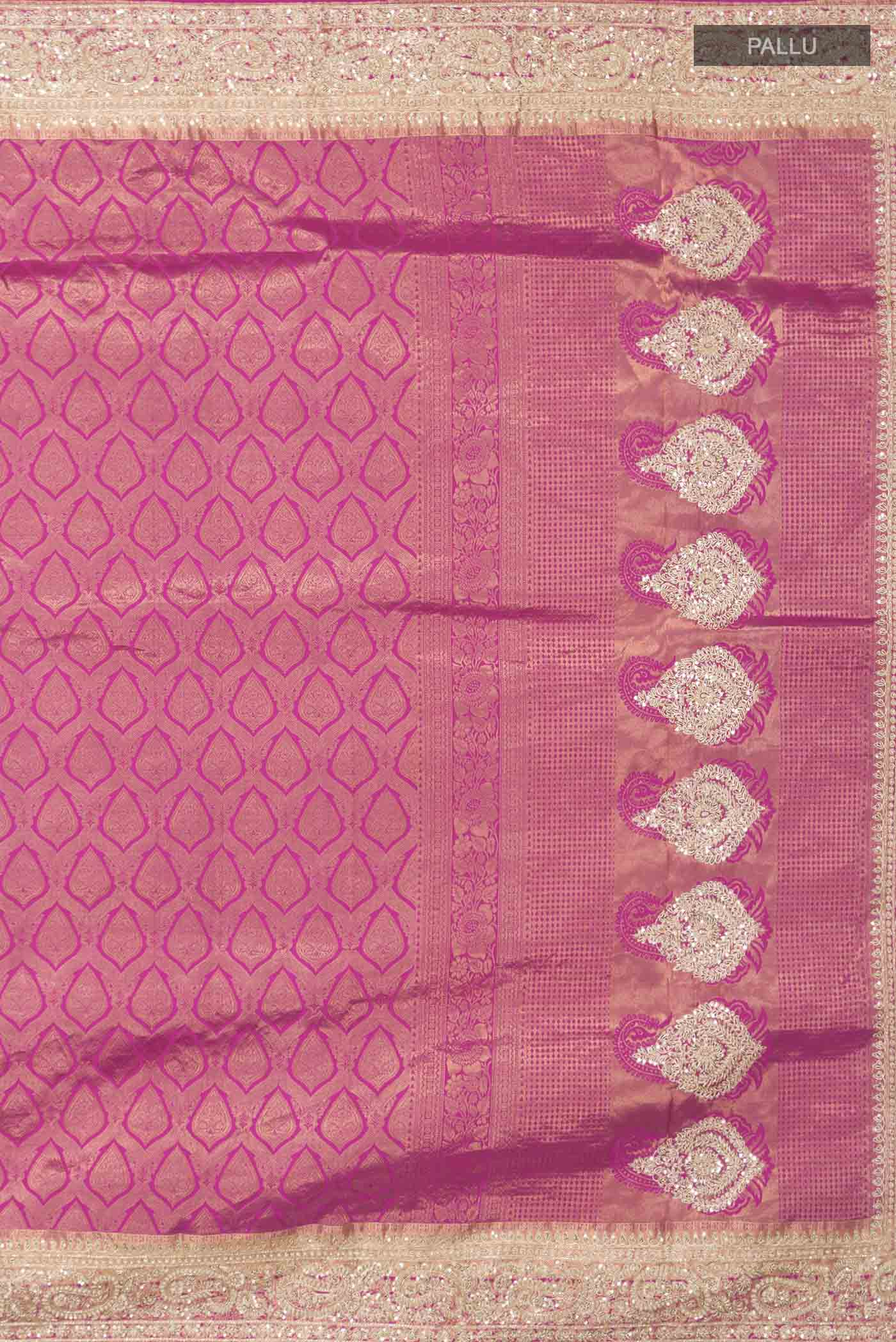 Pink Kanjivaram Silk Saree - Image 7